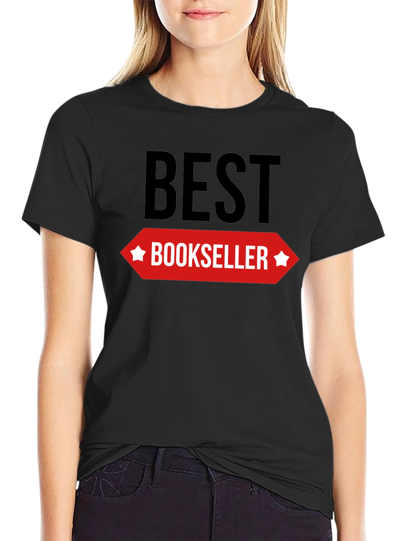 Black Best Bookseller Graphic Tee - Black view 2
