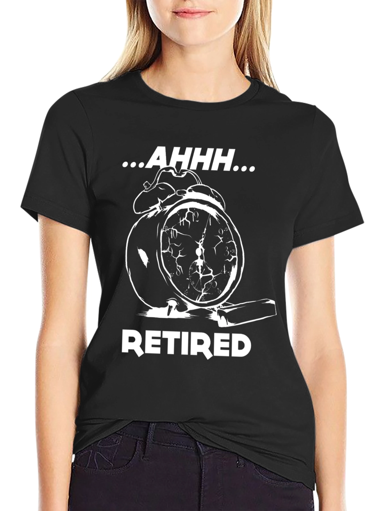 Black Retired Alarm Clock T-Shirt view 2