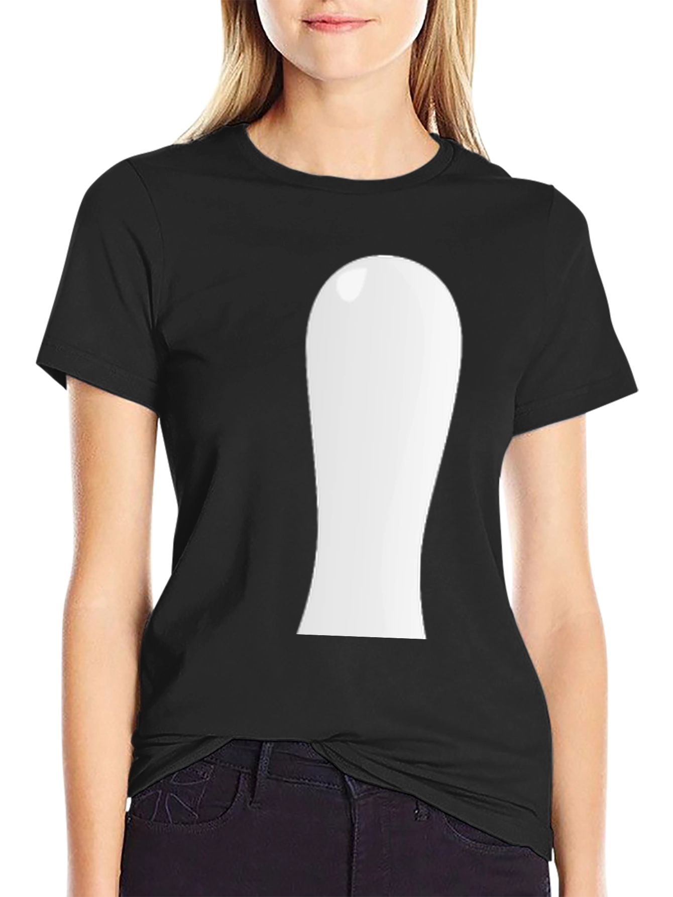 Black Novelty White Blob Graphic Black T-Shirt view 2