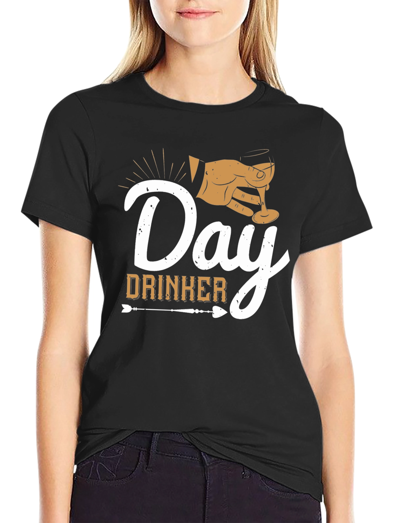 Black Day Drinker Graphic Tee - Black Casual T-Shirt view 2
