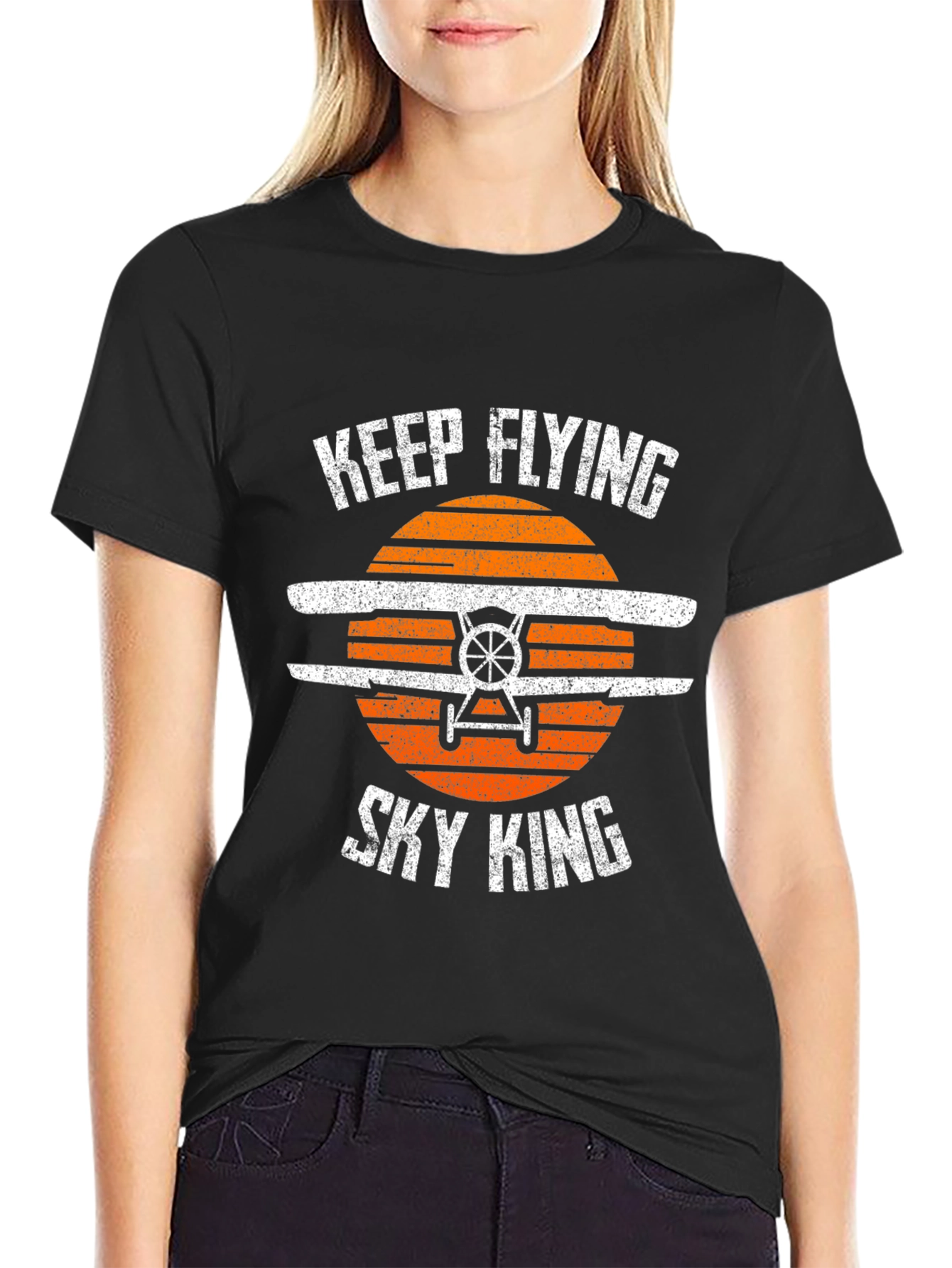 Black Keep Flying Sky King T-Shirt view 2
