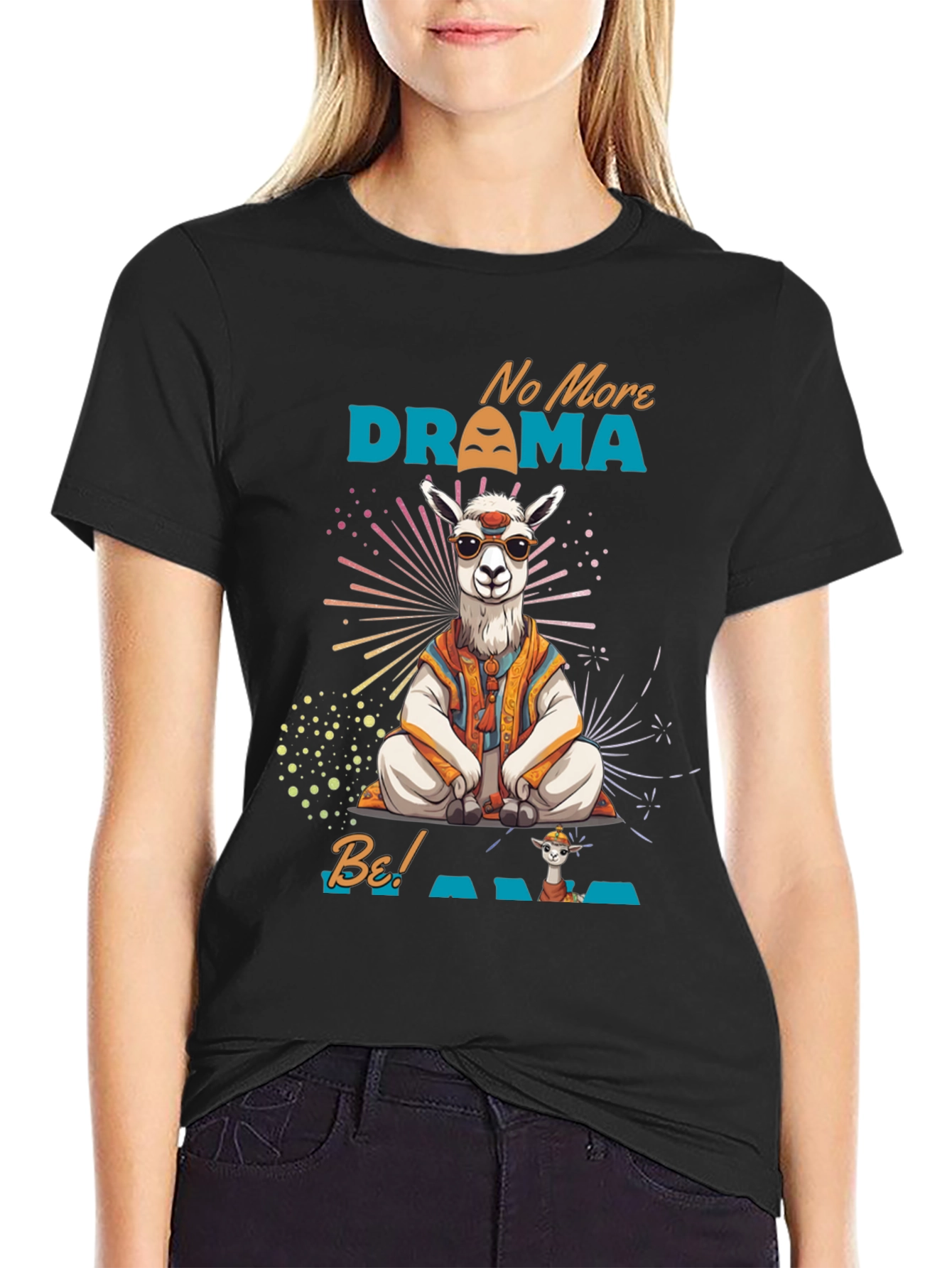Black No More Drama Llama Men's T-Shirt view 2