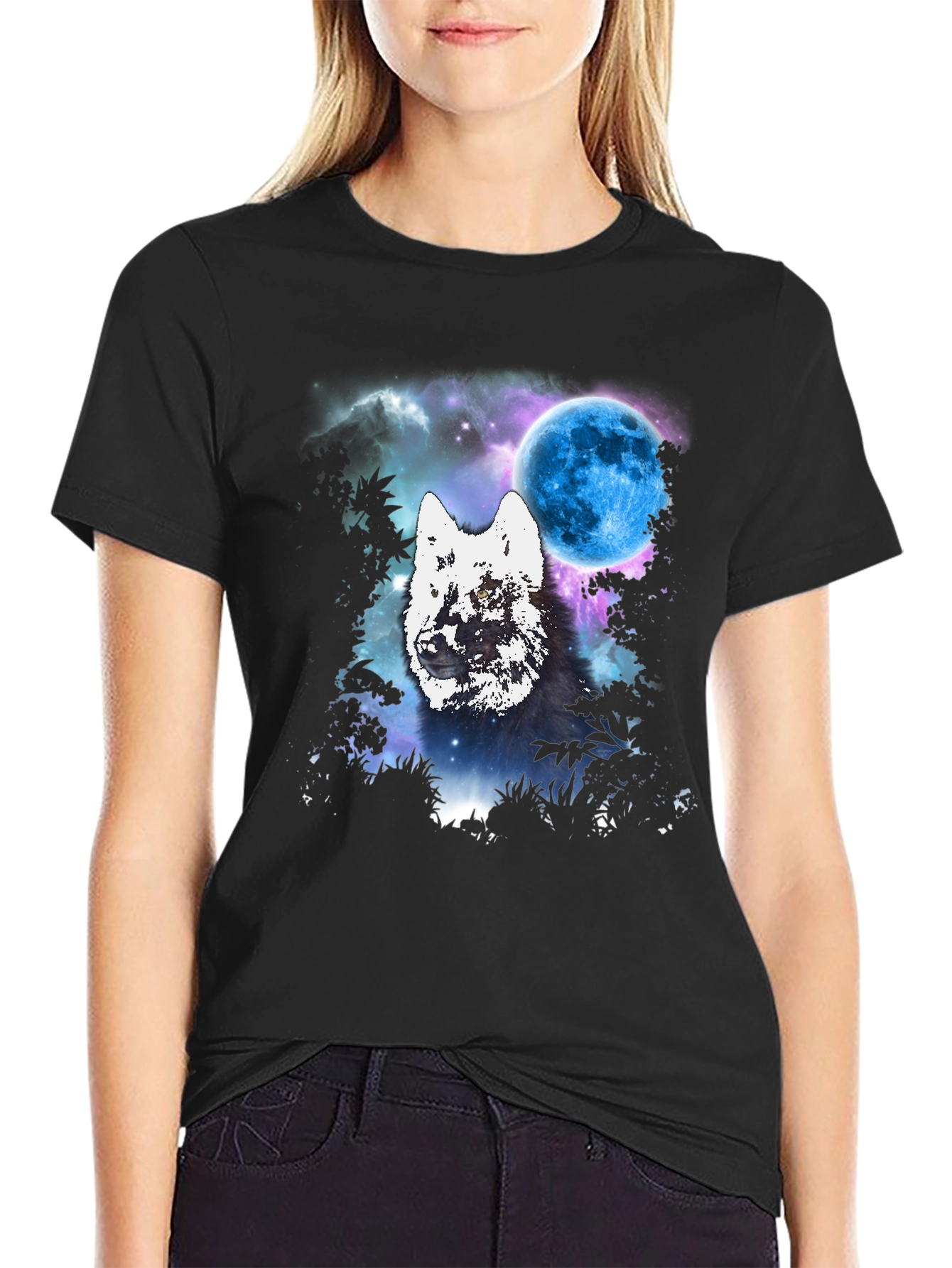 Black Wolf Moon Graphic Tee view 2