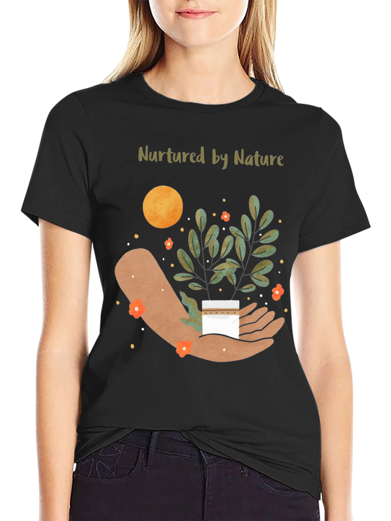 Black Nurtured By Nature Graphic T-Shirt view 2