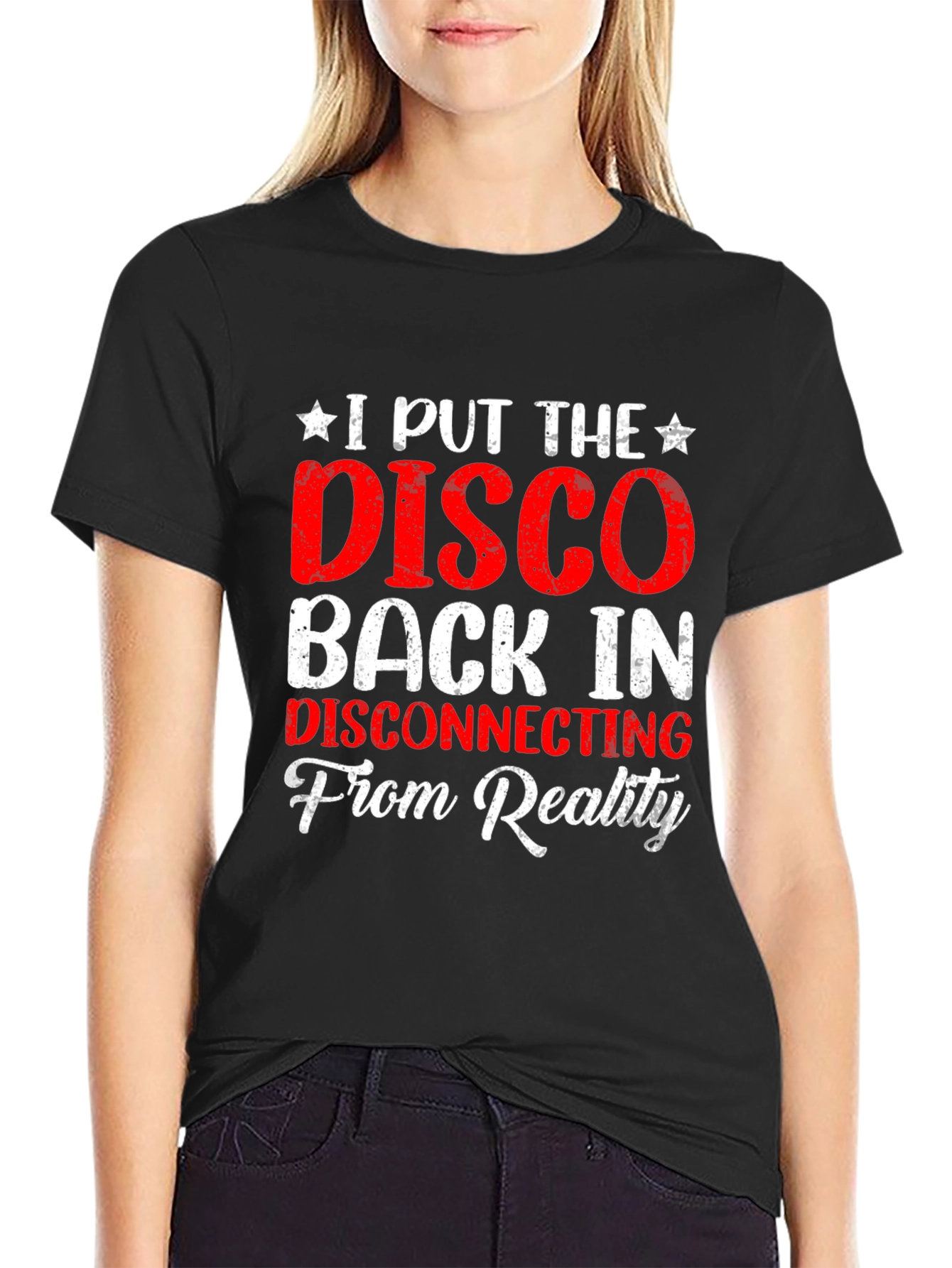 Black Disco Back In Reality T-Shirt view 2