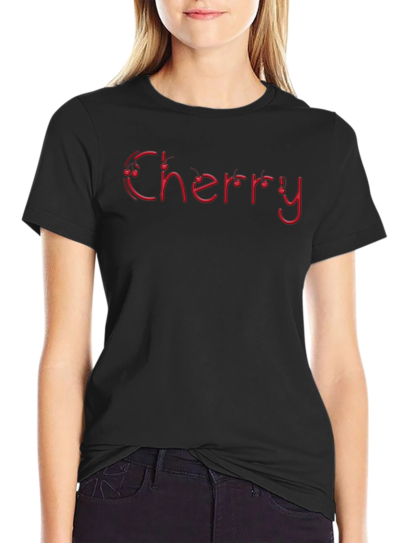 Black Cherry Graphic Tee - Fruit Inspired Fashion view 2