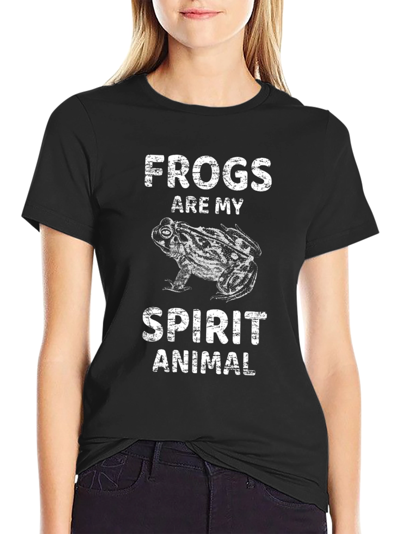 Black Frogs Are My Spirit Animal Graphic Tee - Black view 2