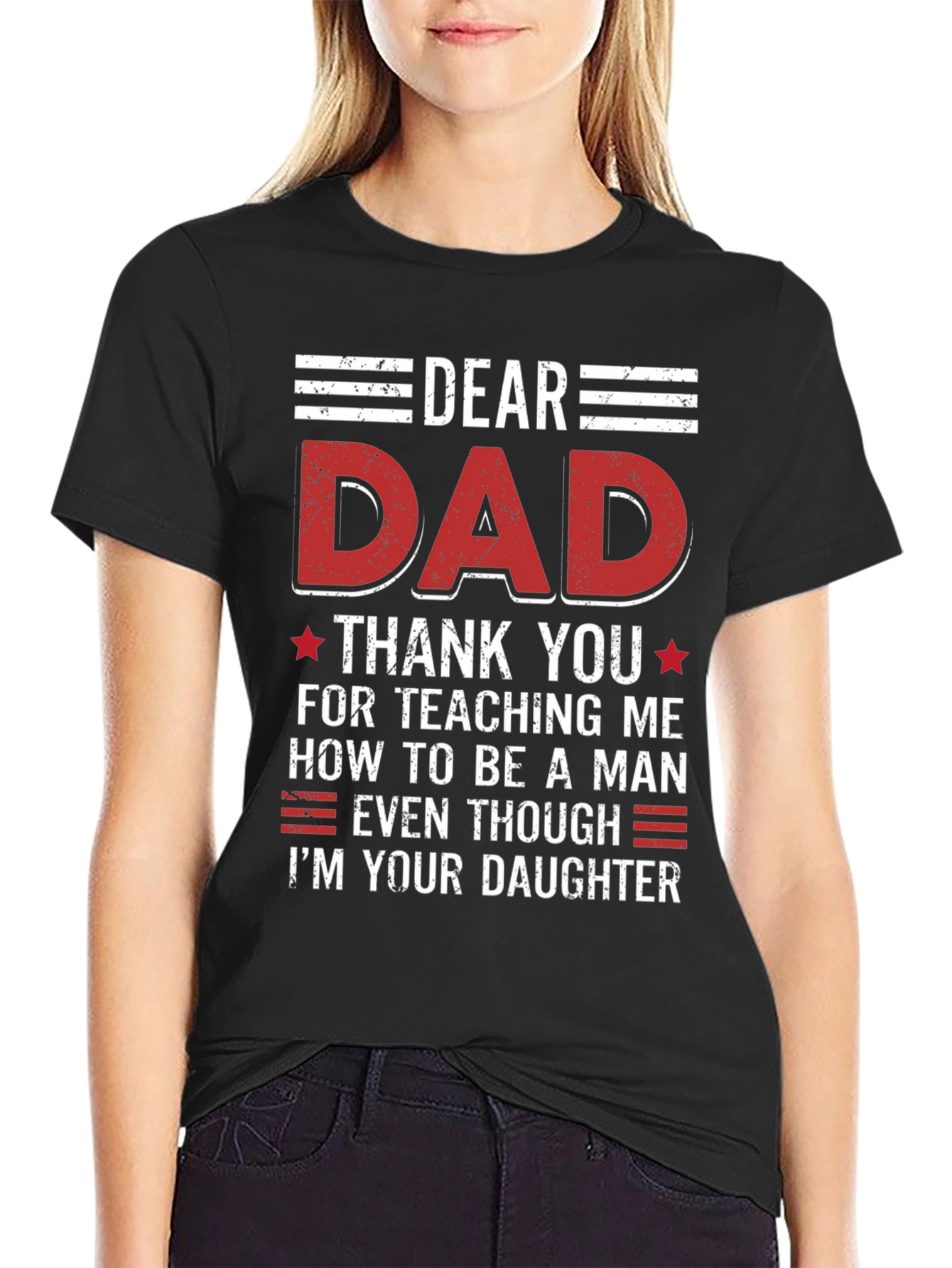 Black Dear Dad T-Shirt - Father's Day Gift view 2