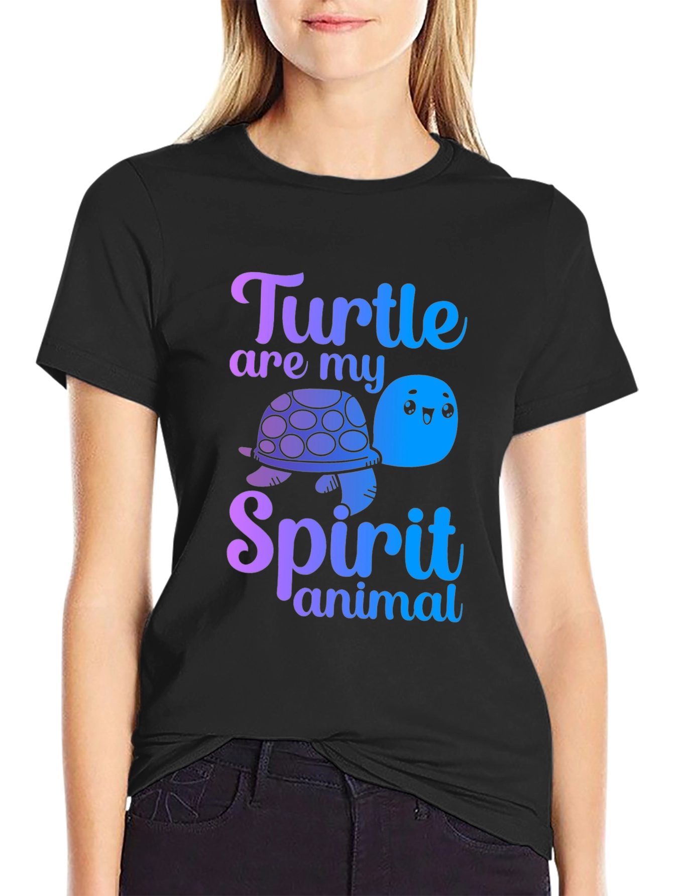 Black Turtle Spirit Animal Graphic Tee view 2