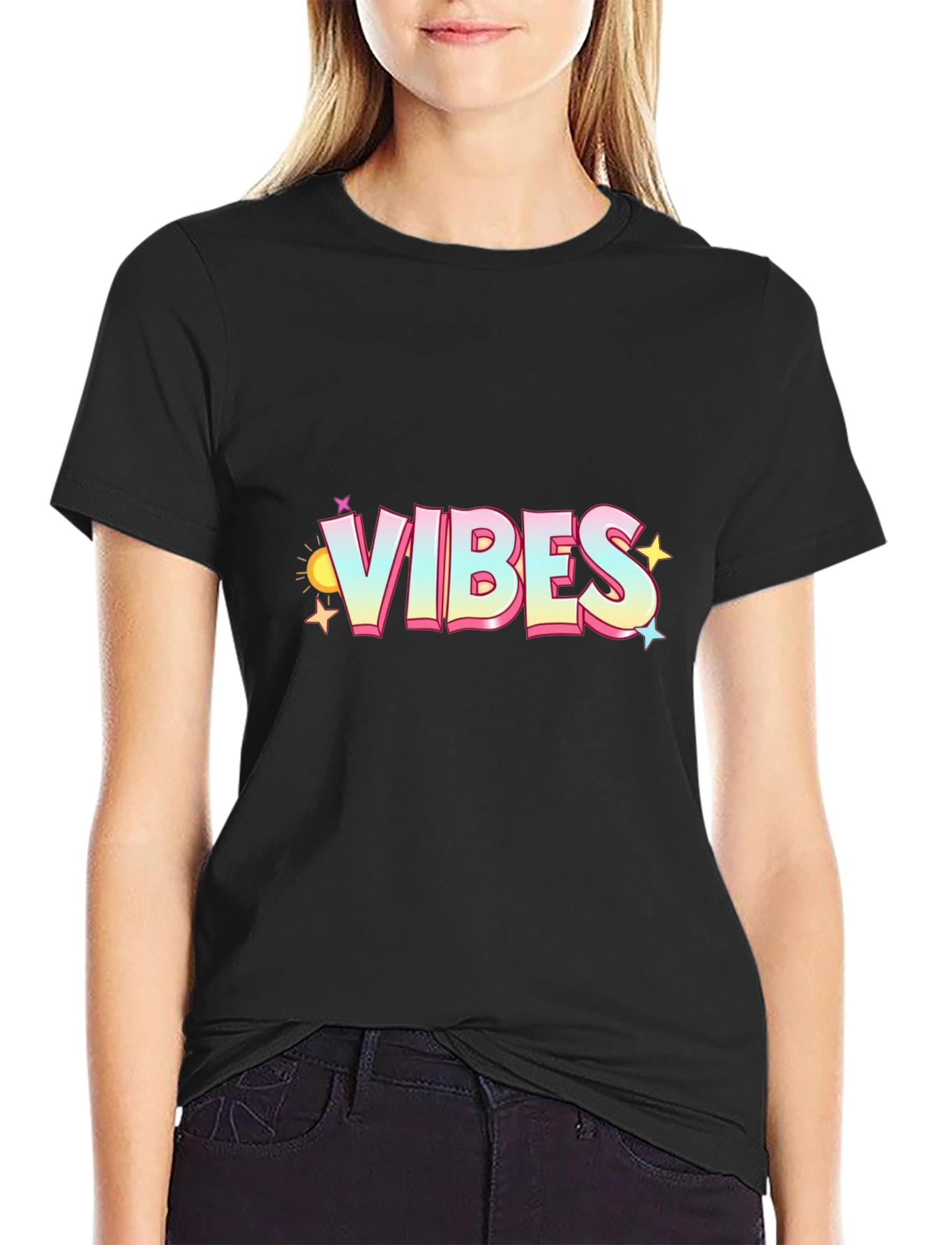Black Vibes Graphic Tee - Men's Black T-Shirt view 2