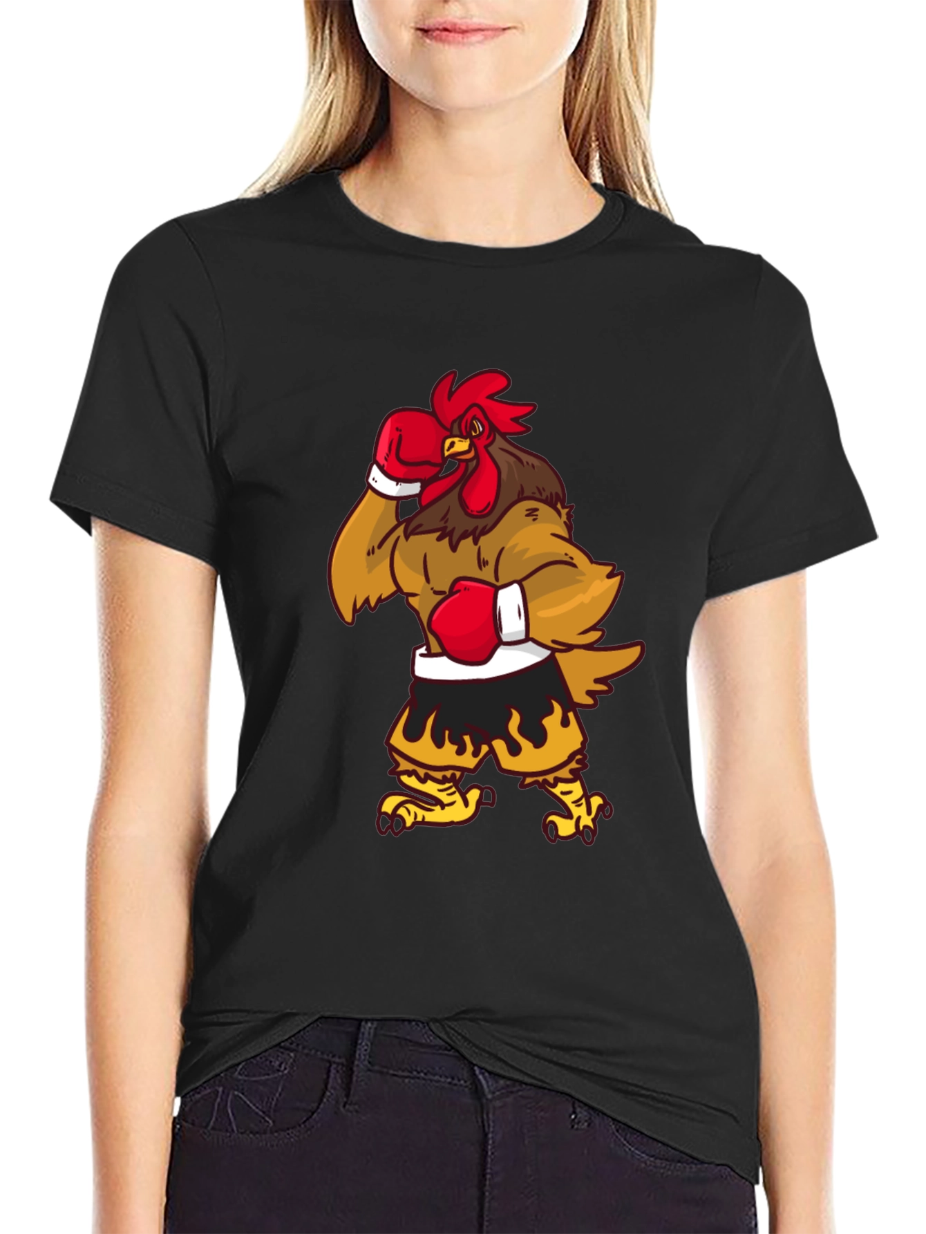 Black Rooster Boxer Black T-Shirt view 2