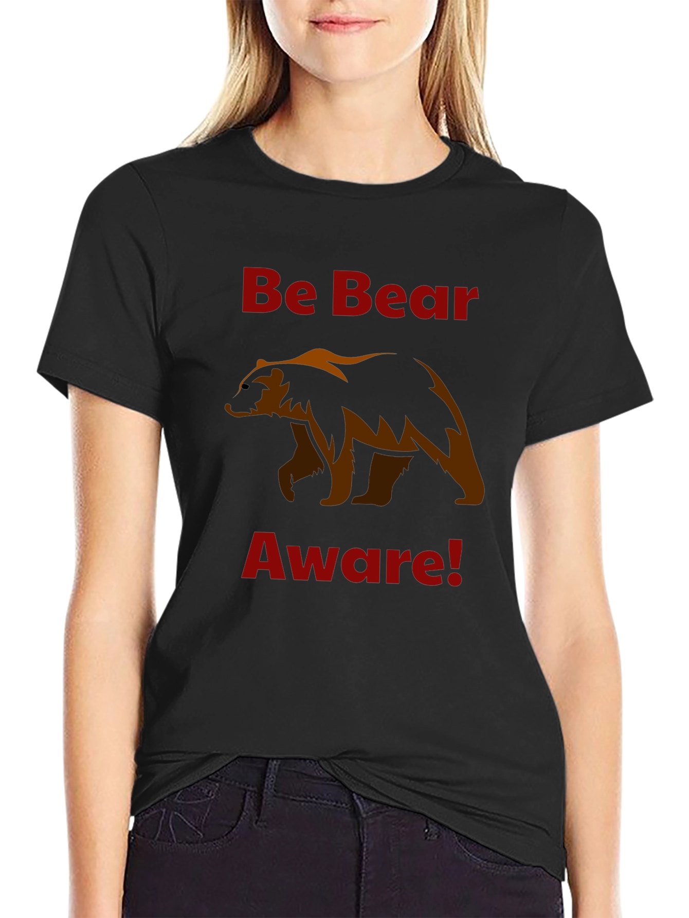 Black Be Bear Aware T-Shirt view 2