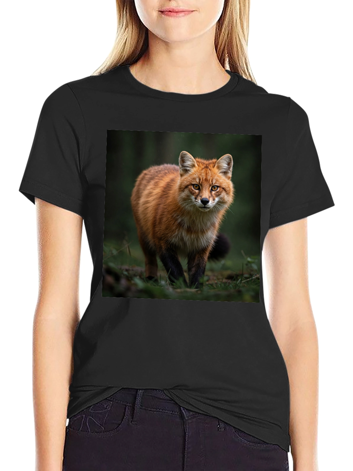 Black Fox Graphic T-Shirt - Nature Lover Tee view 2