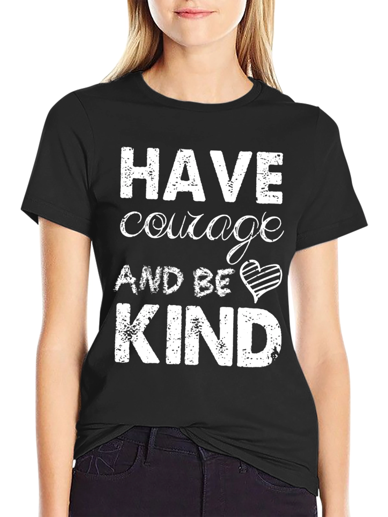 Black Have Courage and Be Kind Graphic Tee view 2