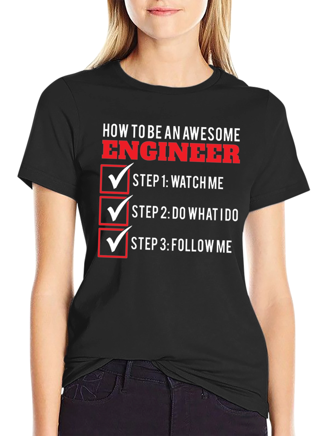 Black Awesome Engineer T-Shirt - Funny Engineering Gift view 2