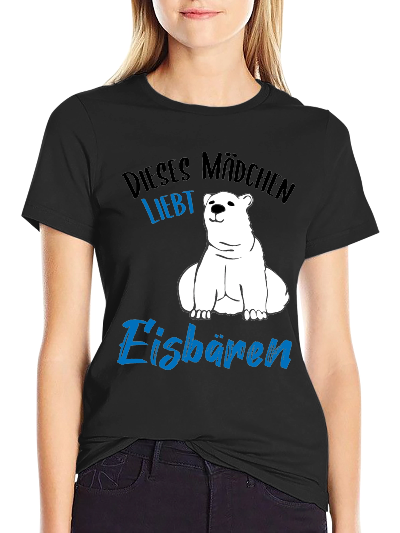 Black Polar Bear Lover T-Shirt - German Text view 2