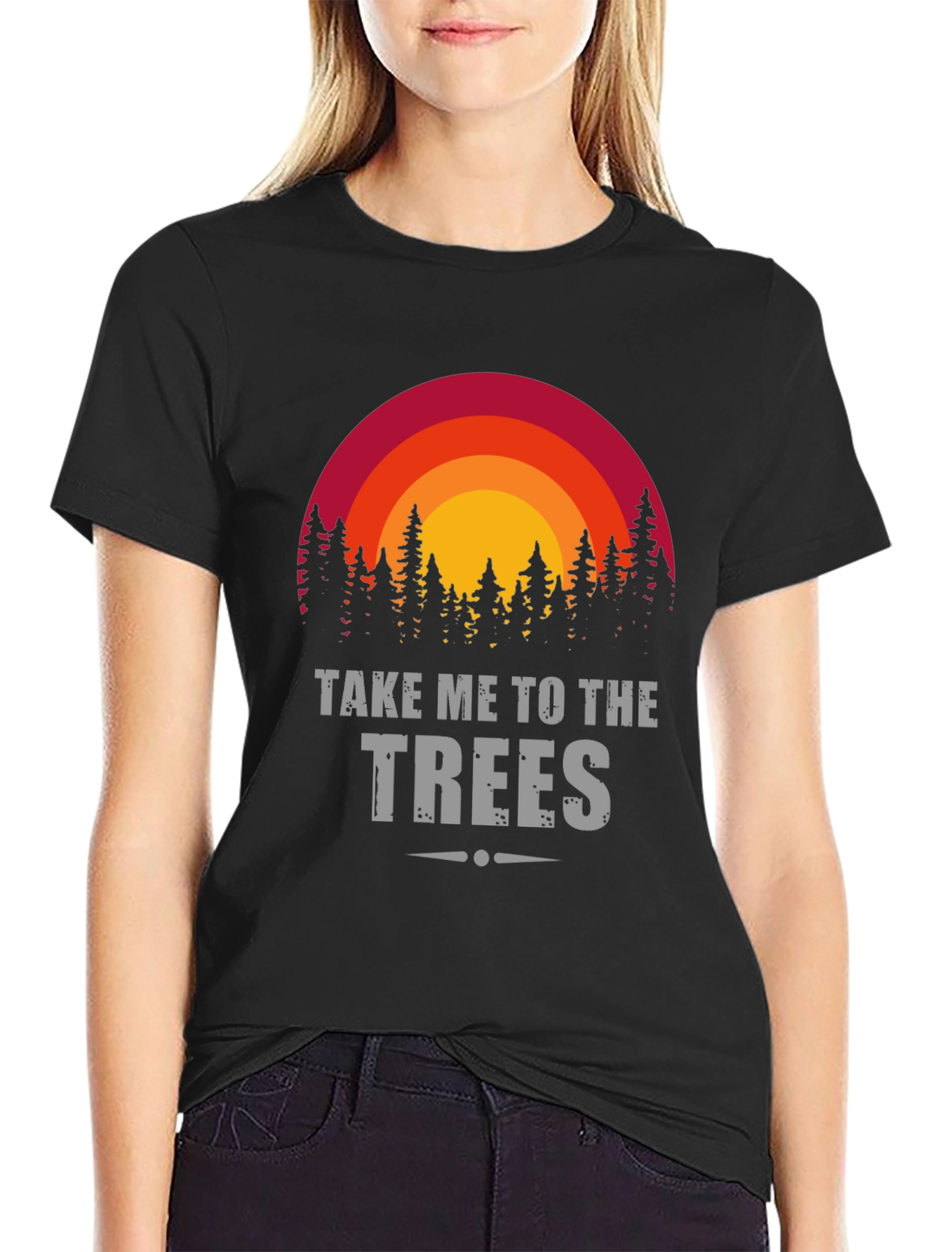Black Take Me To The Trees Graphic Tee view 2