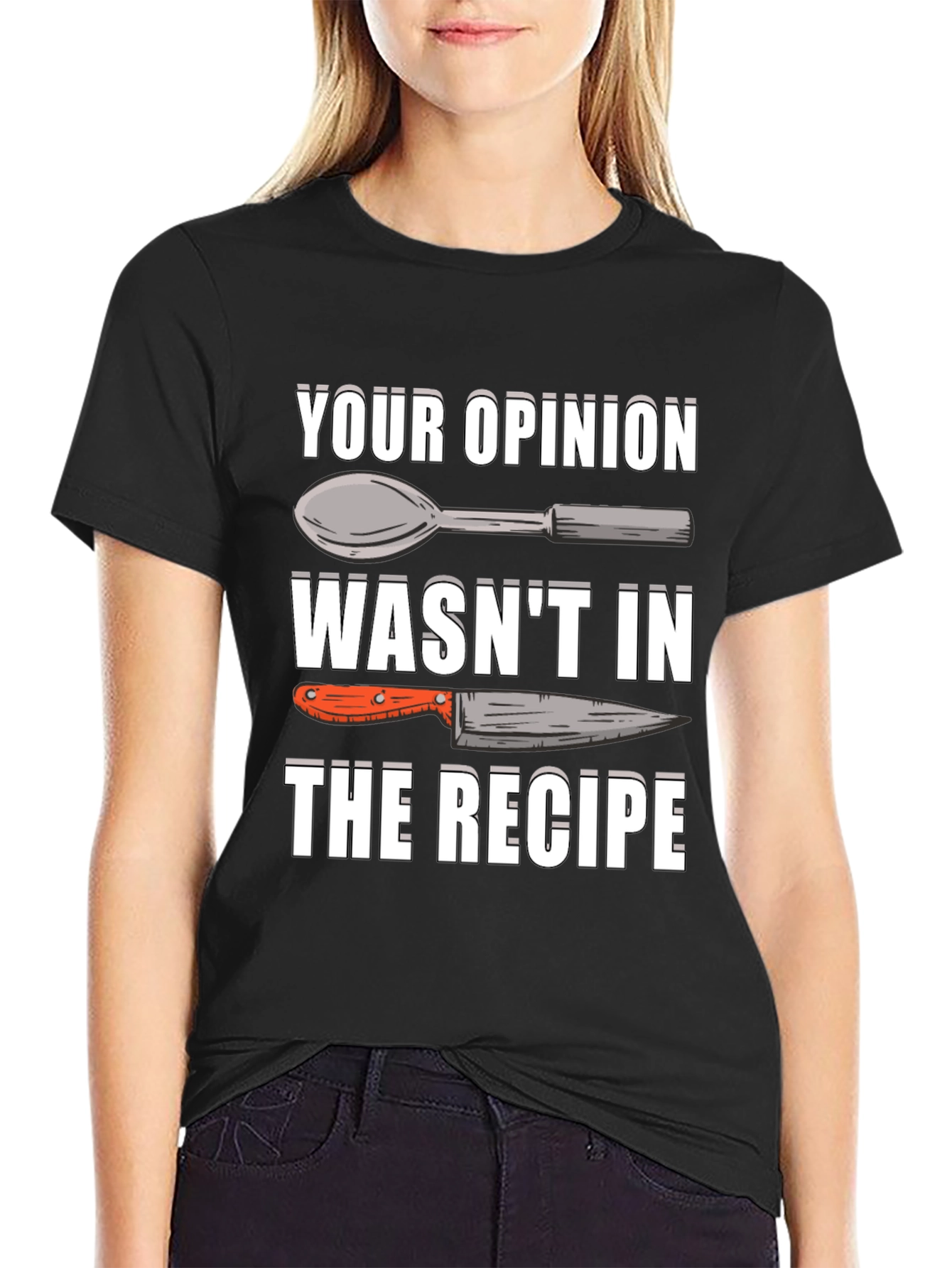 Black Chef Opinion T-Shirt Funny Recipe Tee view 2