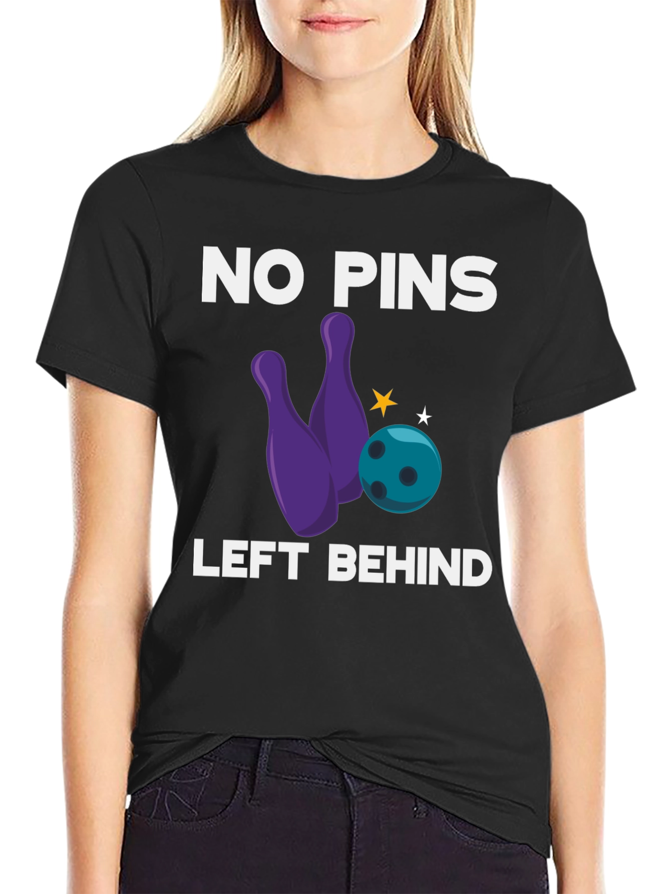 Black Bowling Shirt: No Pins Left Behind view 2