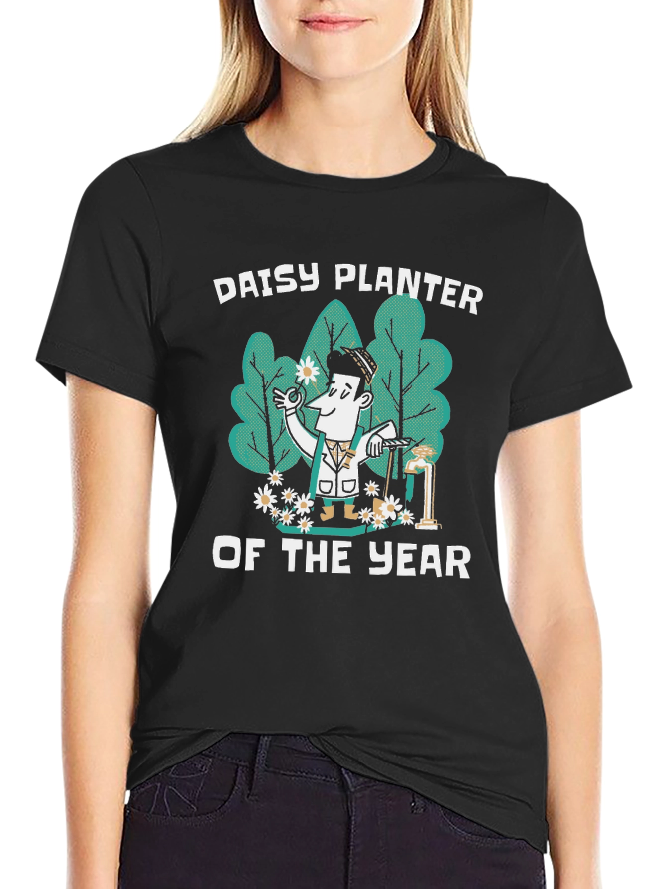 Black Daisy Planter of the Year Graphic Tee view 2