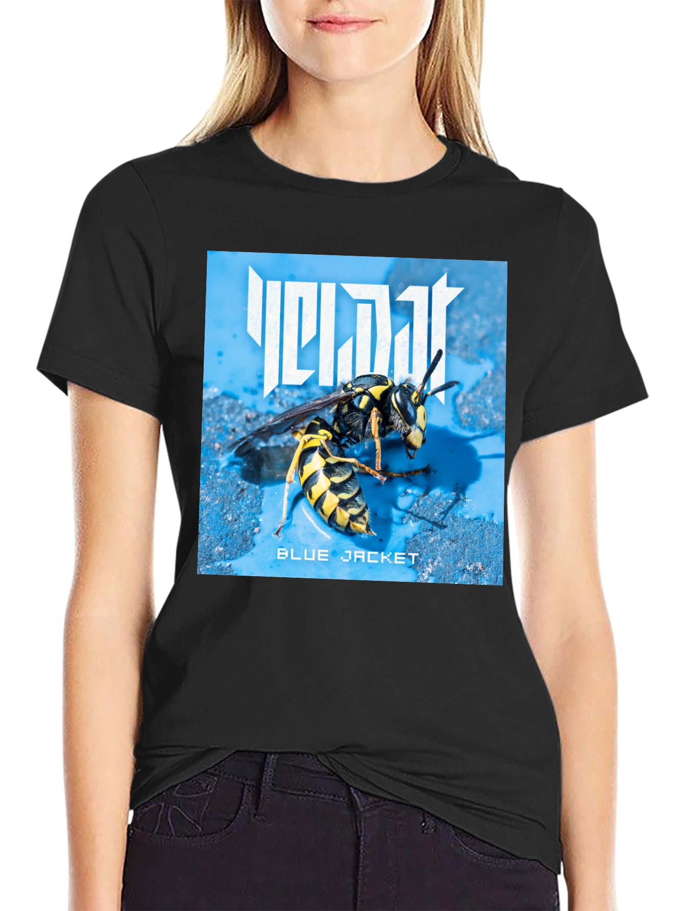 Black Blue Jacket Wasp Graphic T-Shirt view 2
