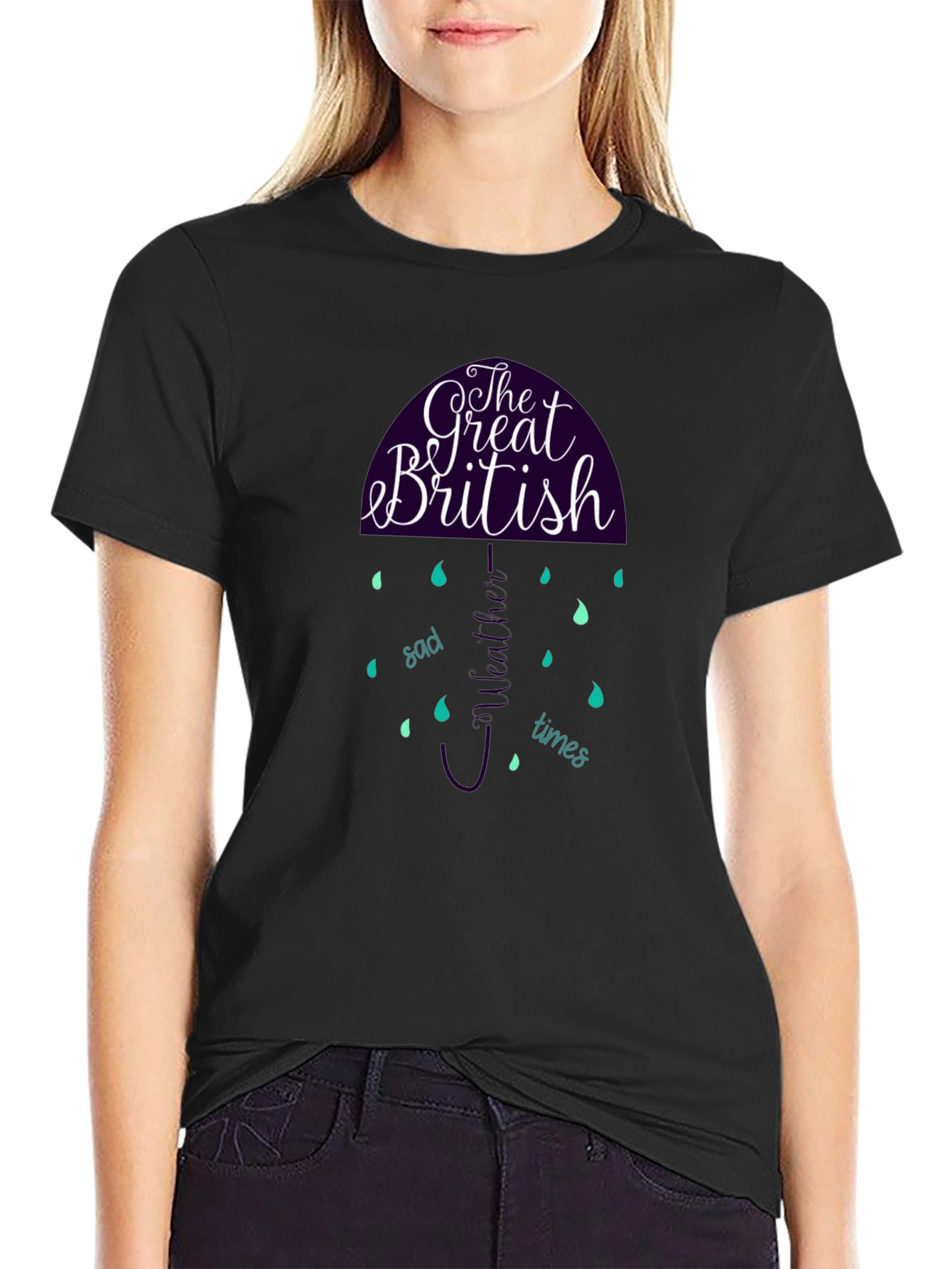 Black The Great British Weather Graphic T-Shirt view 2