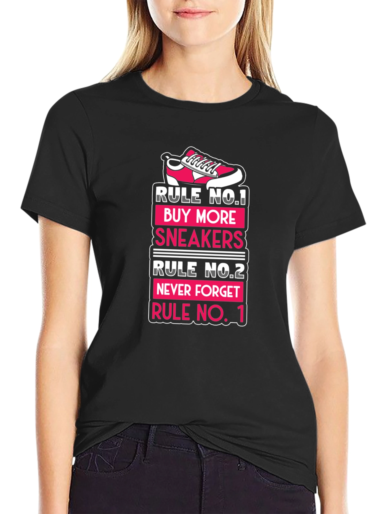 Black Sneaker Lover T-Shirt - Rule No. 1 view 2