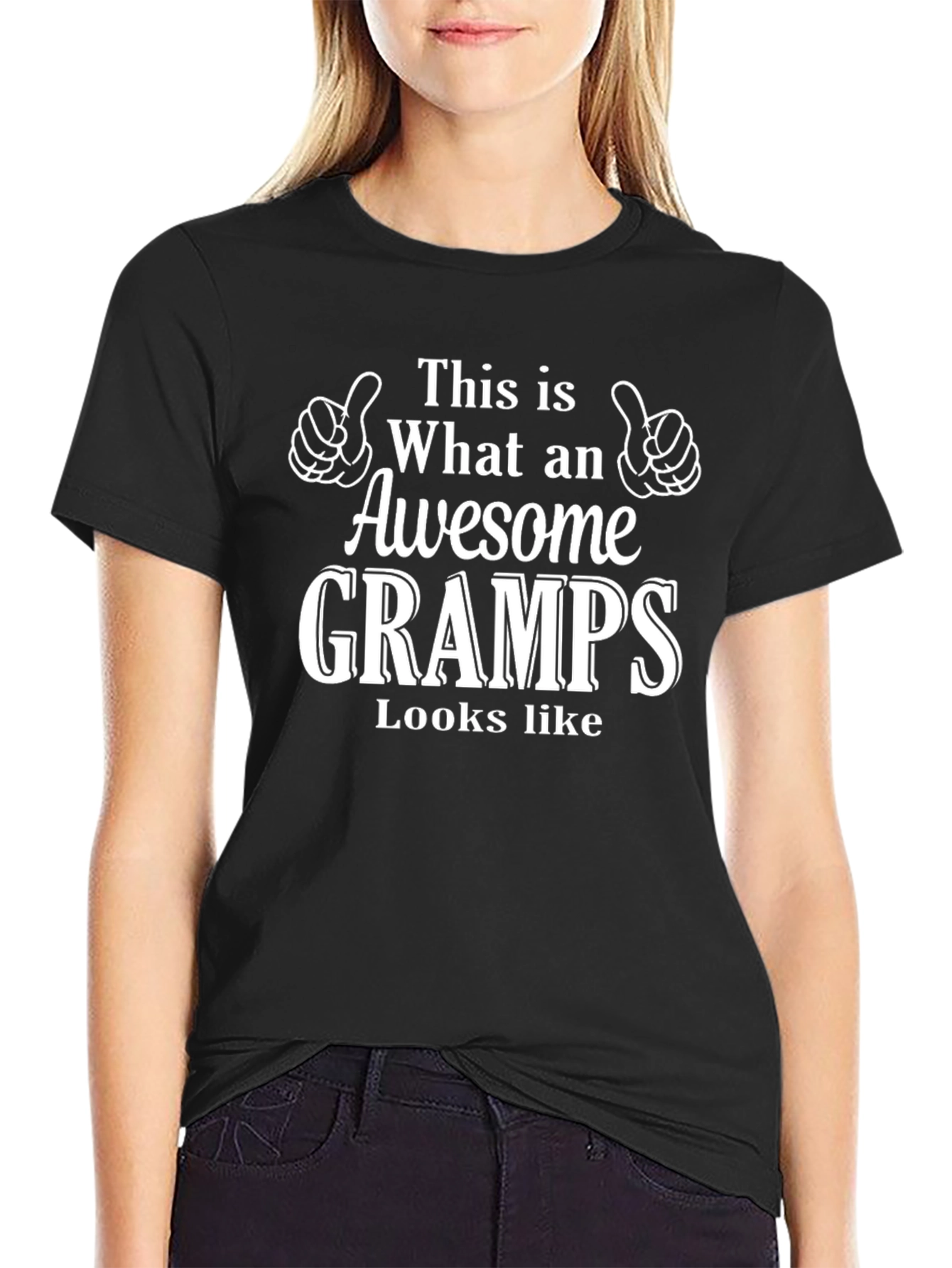 Black Awesome Gramps Graphic T-Shirt - Perfect Gift! view 2
