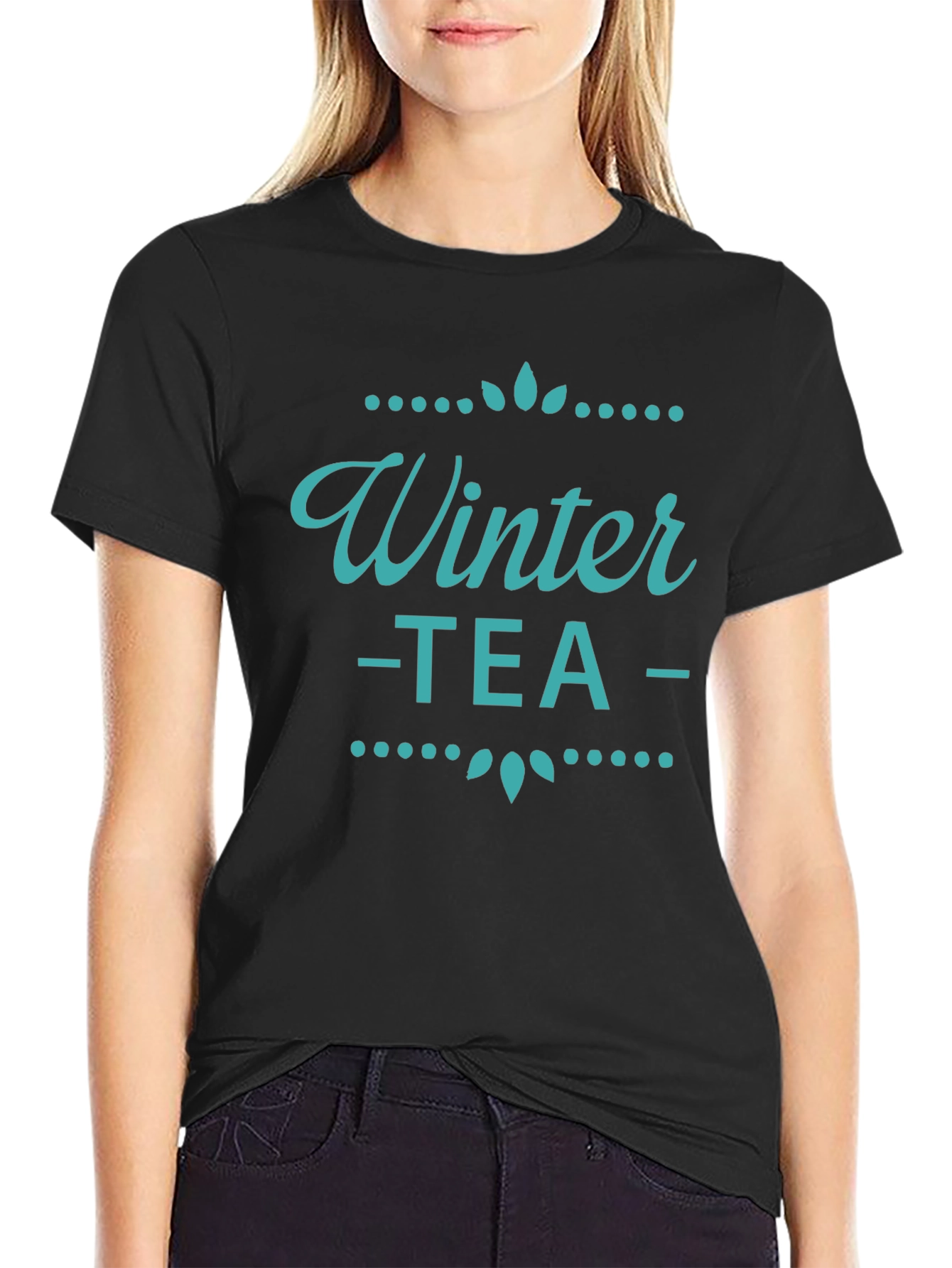 Black Winter Tea Graphic Tee - Stylish & Cozy view 2