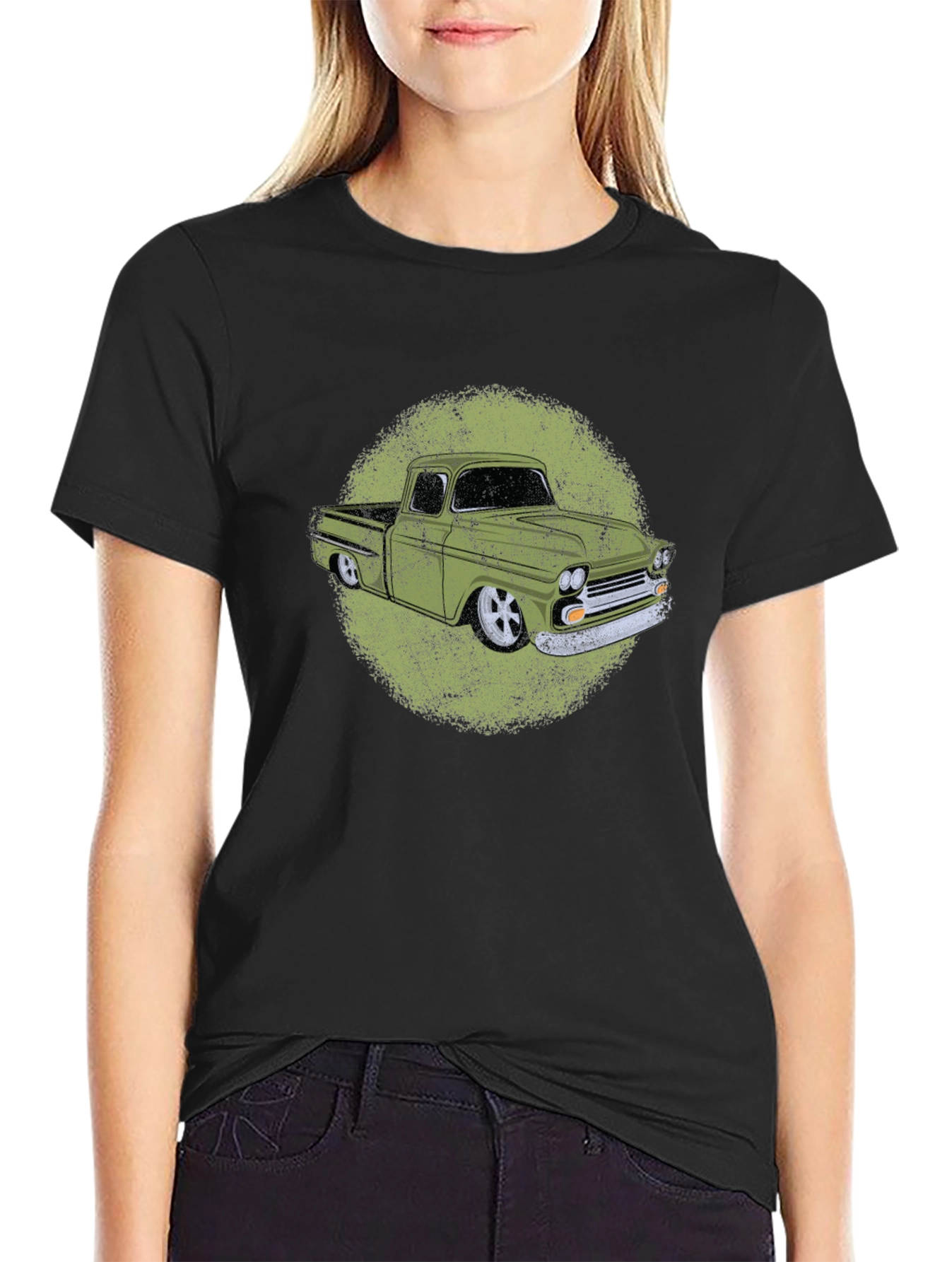 Black Vintage Truck Graphic T-Shirt - Black view 2