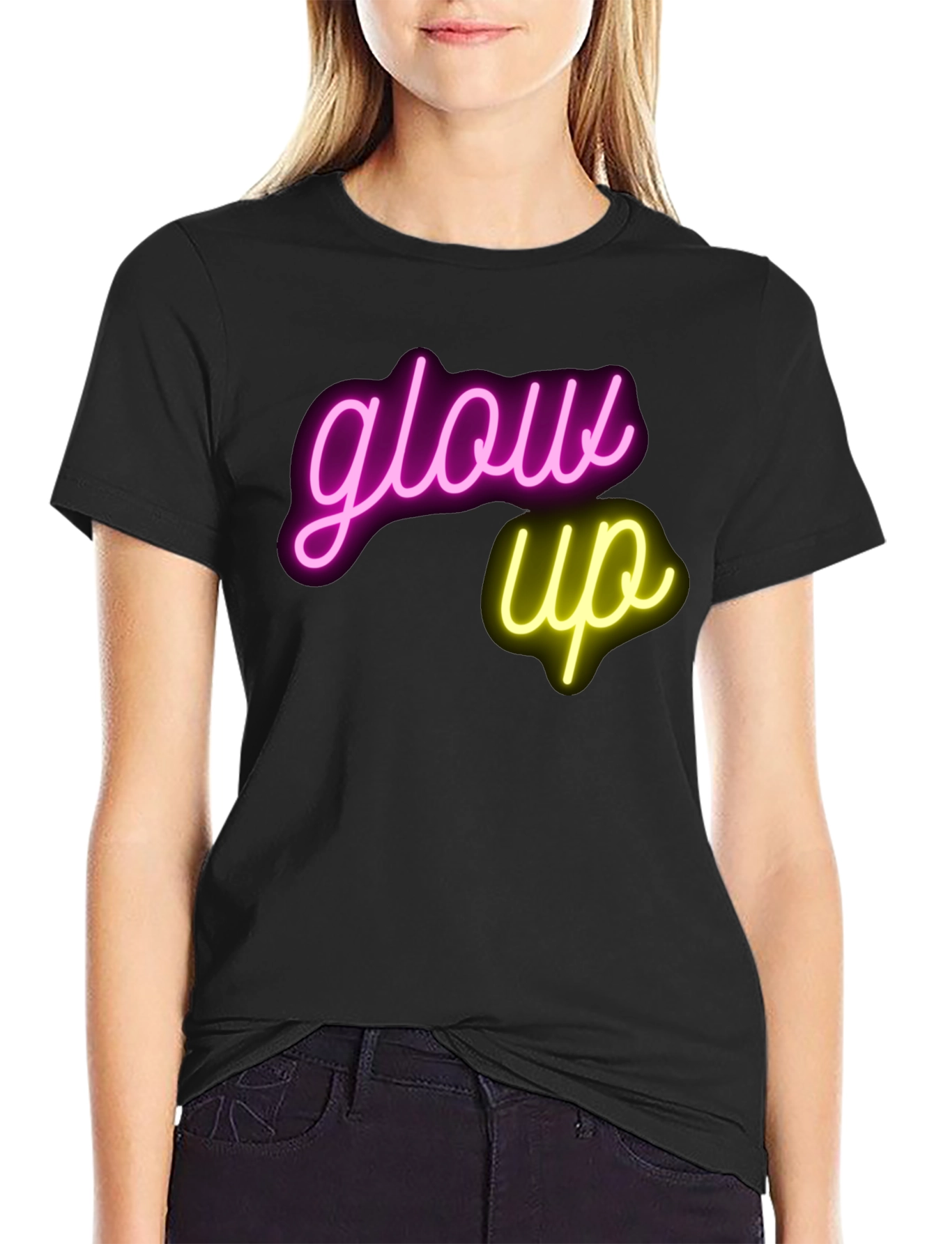 Black Glow Up Graphic T-Shirt - Neon Design view 2