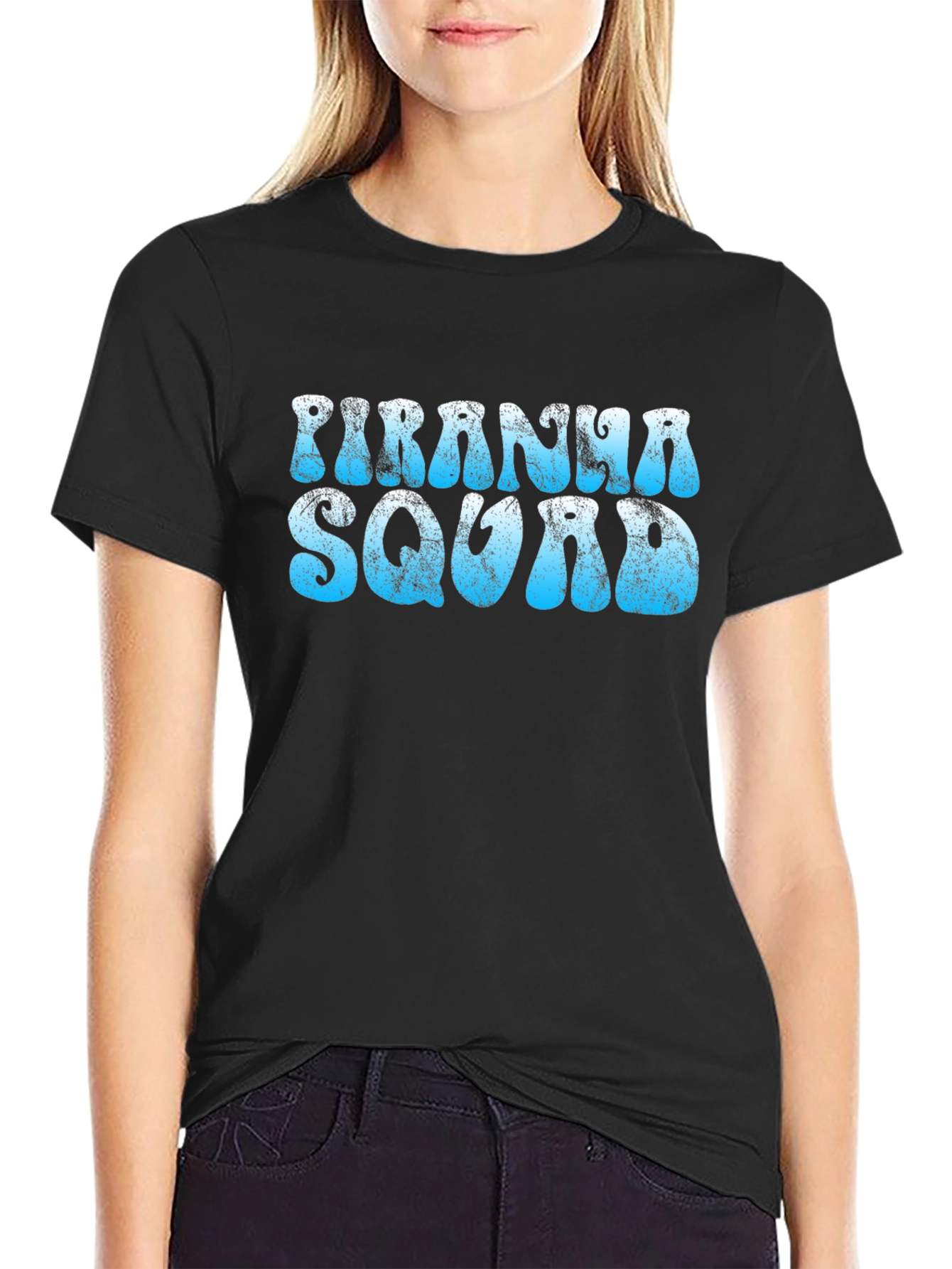 Black Piranha Squad Black Graphic Tee view 2