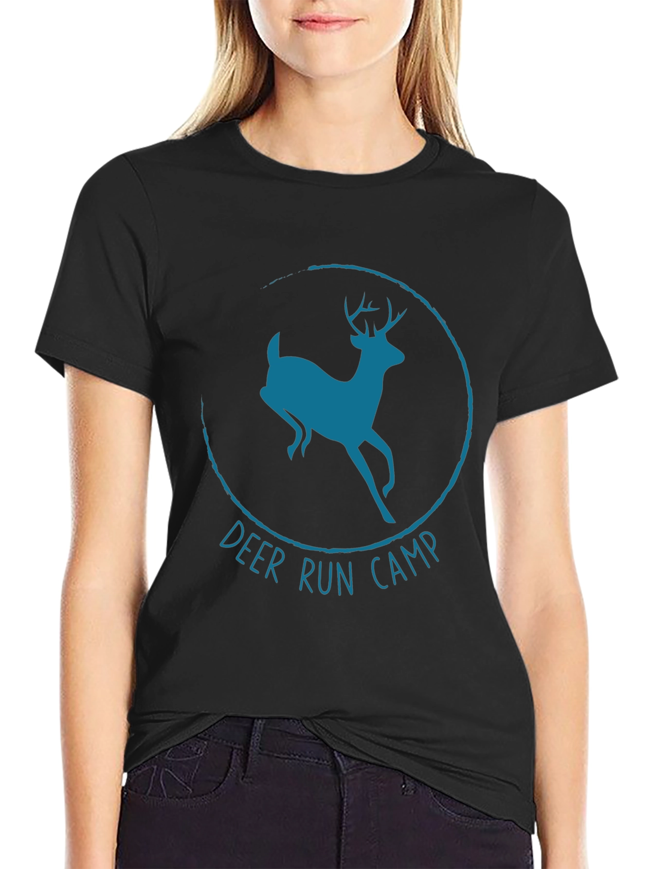 Black Deer Run Camp T-Shirt - Black view 2