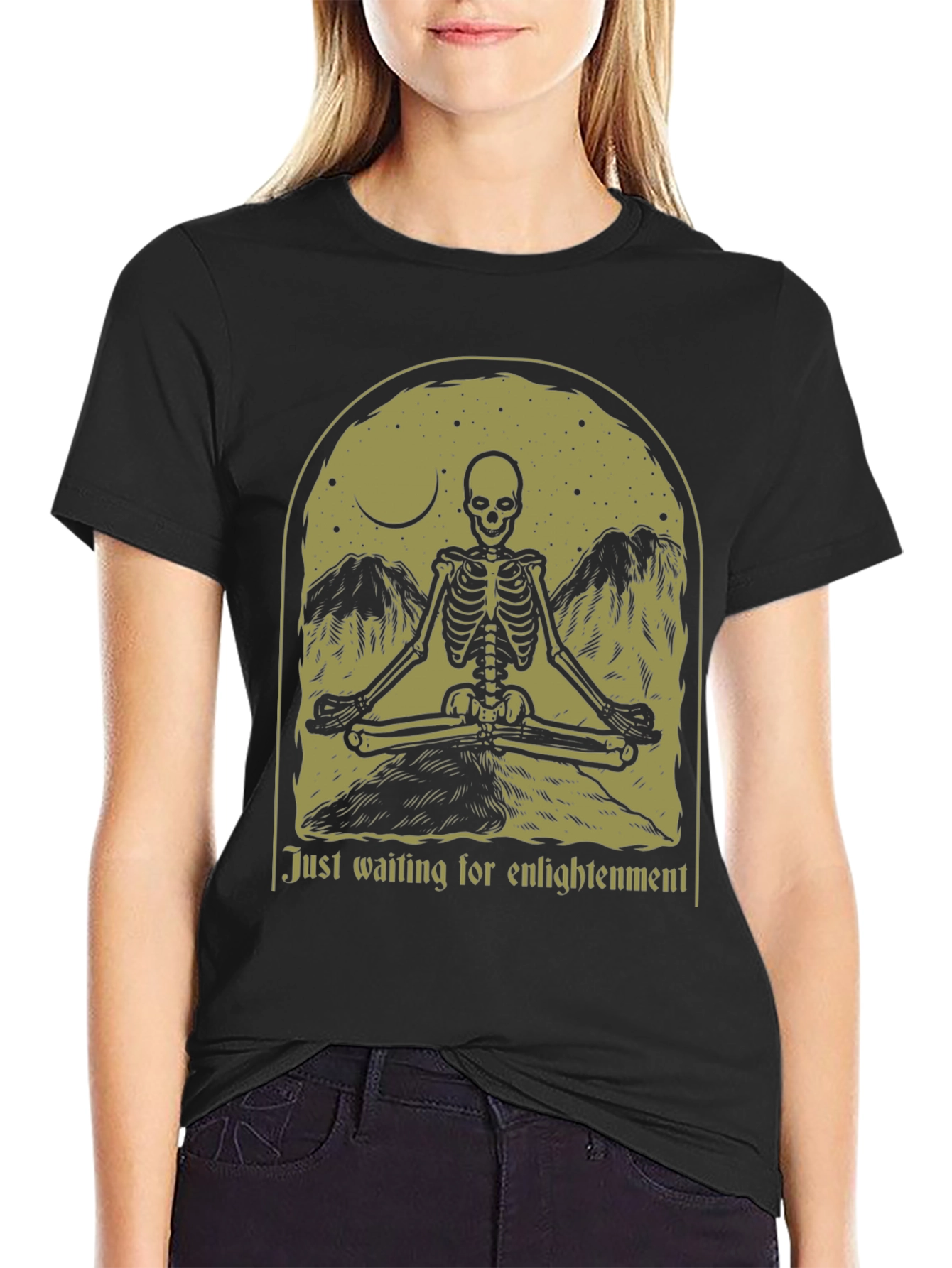 Black Enlightenment Skeleton Graphic Tee view 2