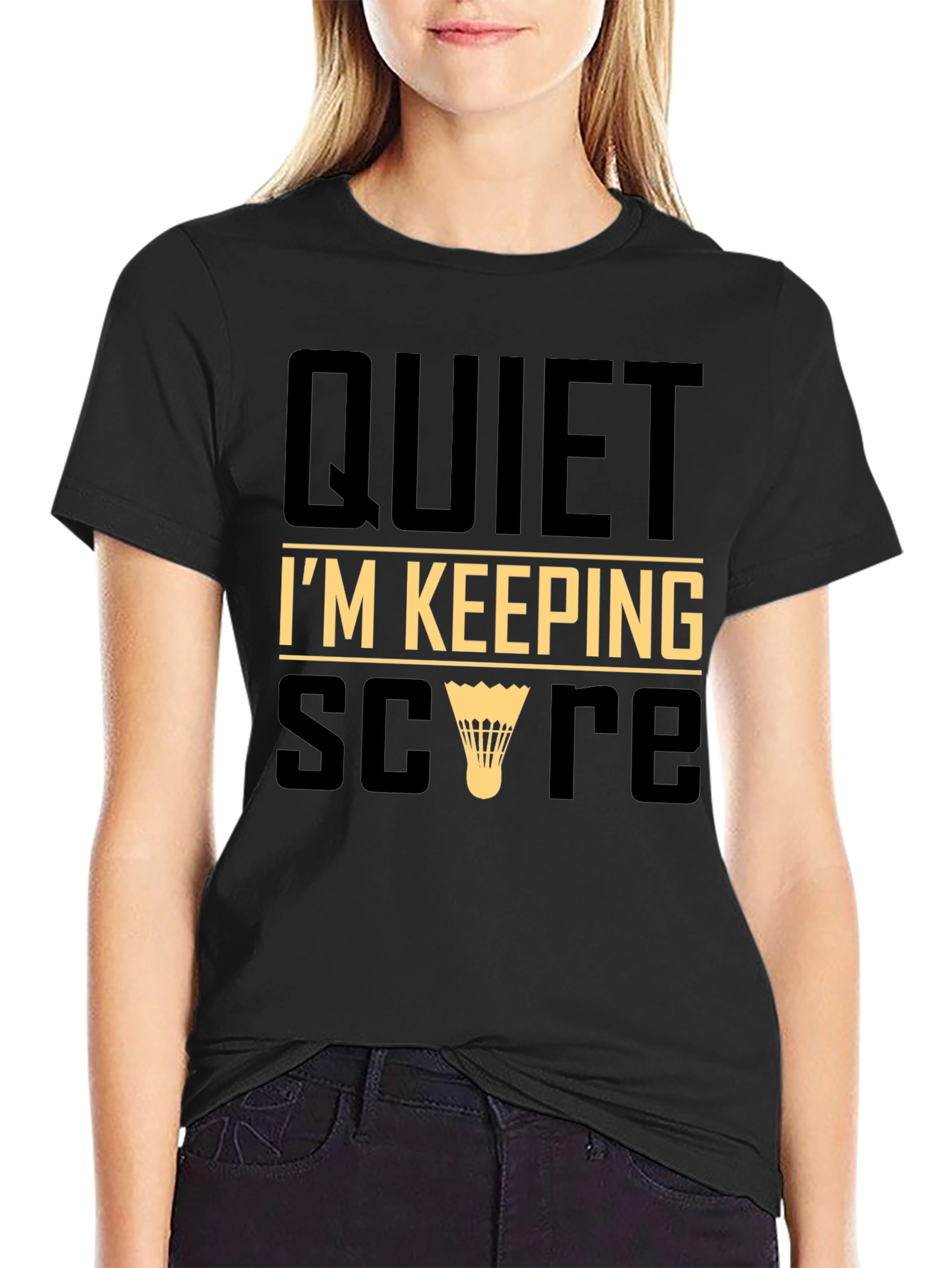 Black Quiet I'm Keeping Score T-Shirt view 2