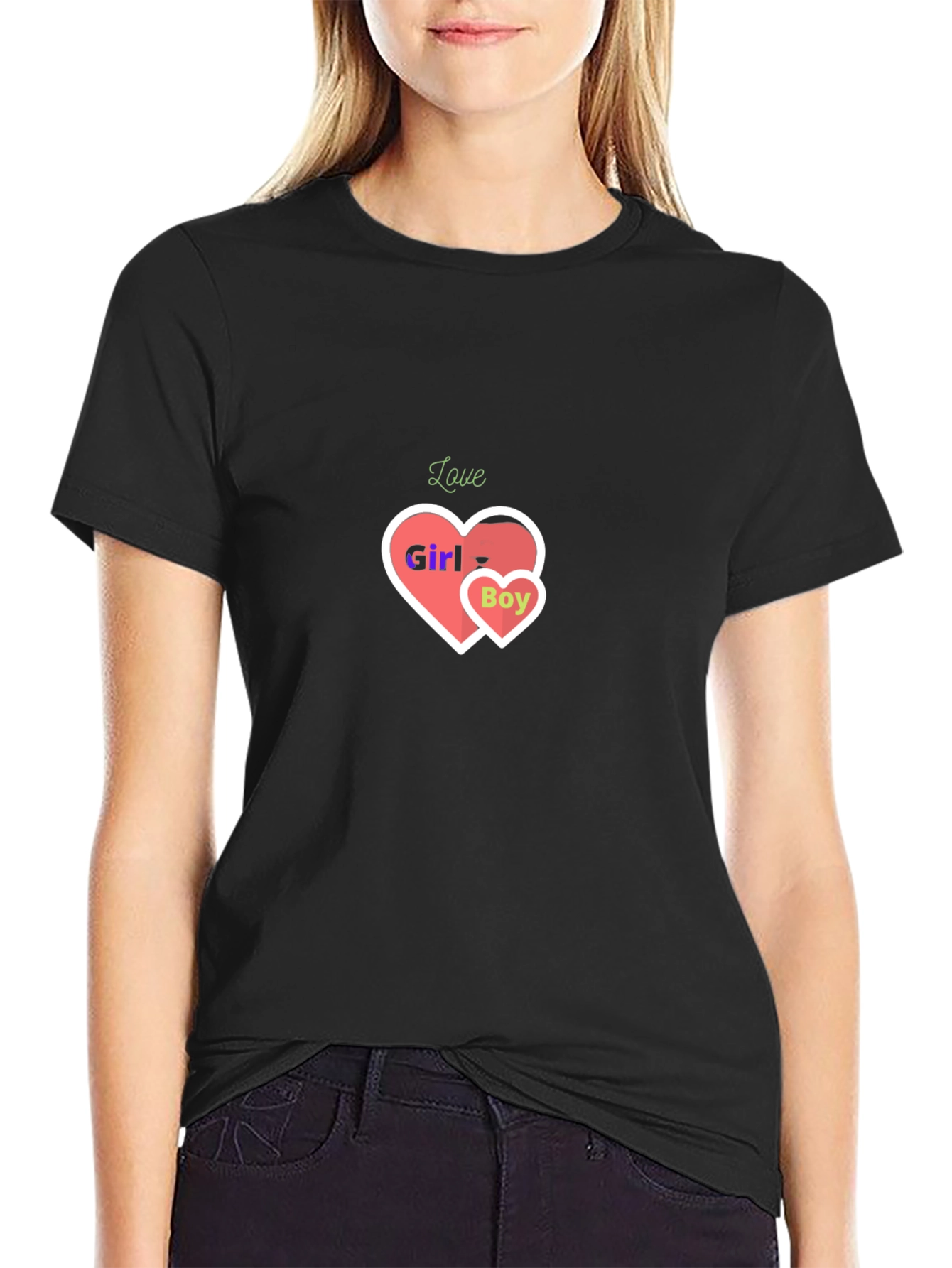 Black Love Girl & Boy Graphic Tee view 2