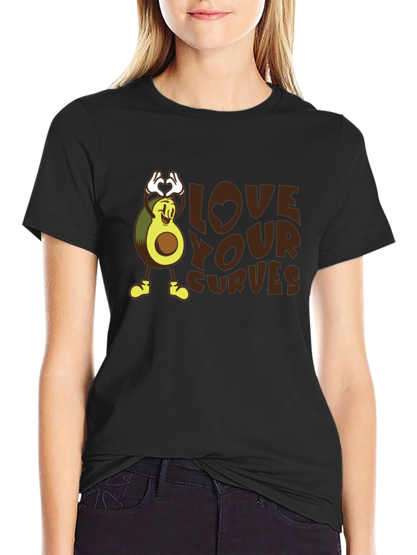 Black Love Your Curves Avocado Graphic Tee view 2