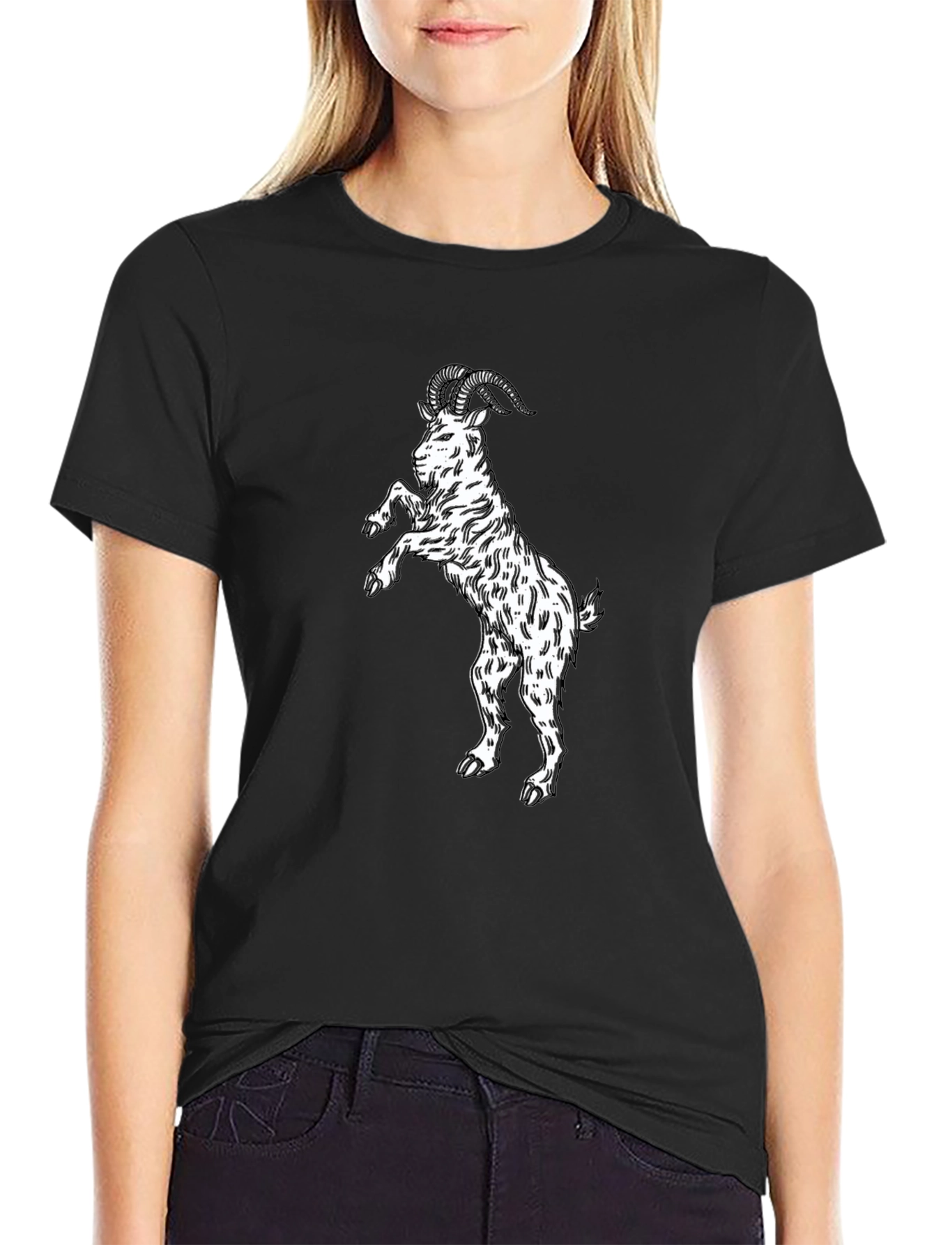 Black Black Goat Graphic Tee - Stand Out Style view 2