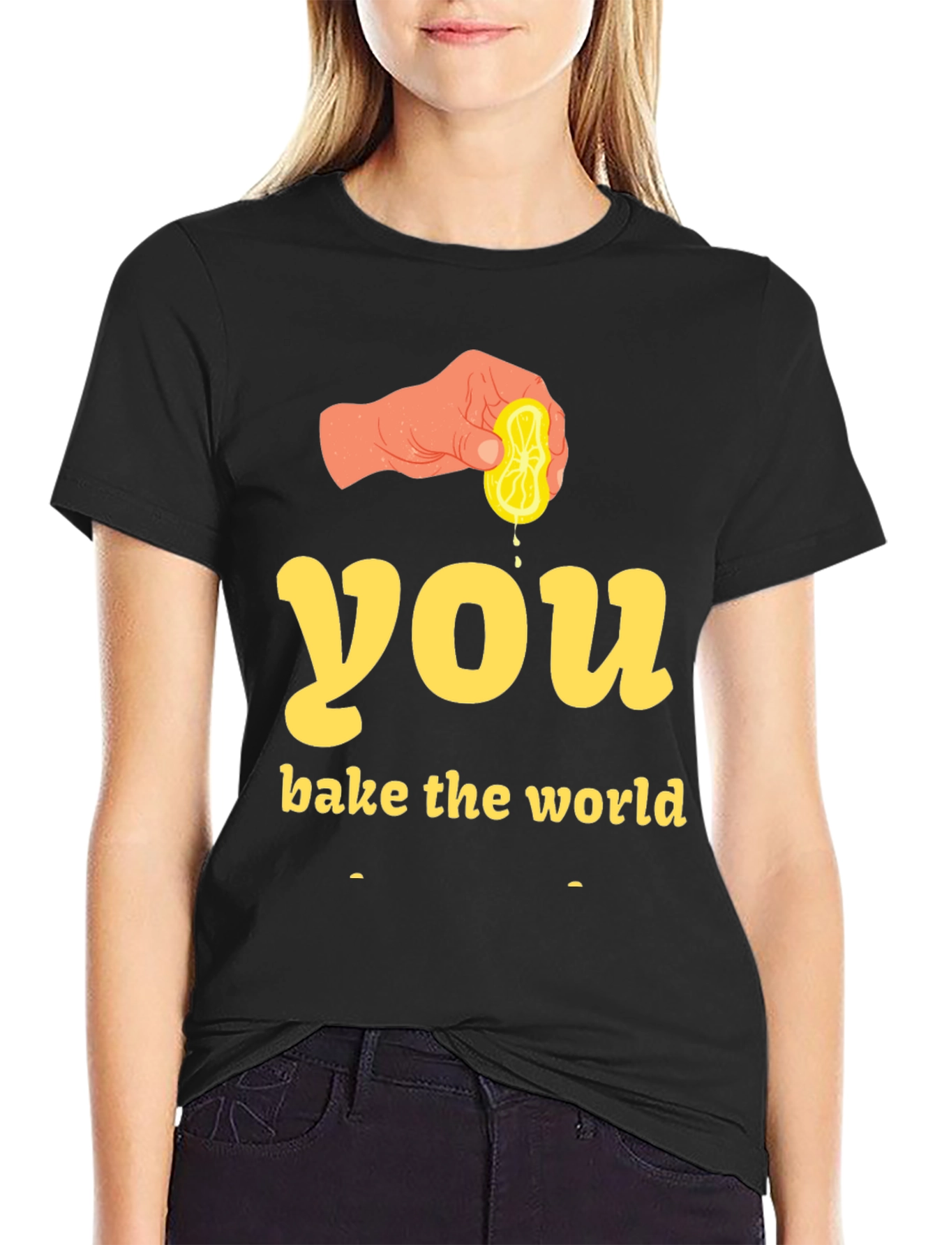 Black Squeeze the Day Graphic Tee - Unisex Black T-Shirt view 2