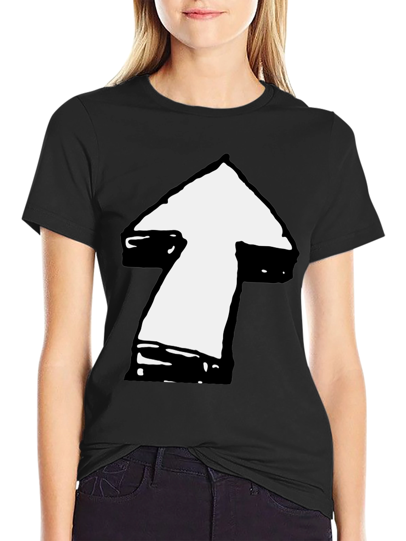 Black Arrow Graphic T-Shirt - Casual Style view 2