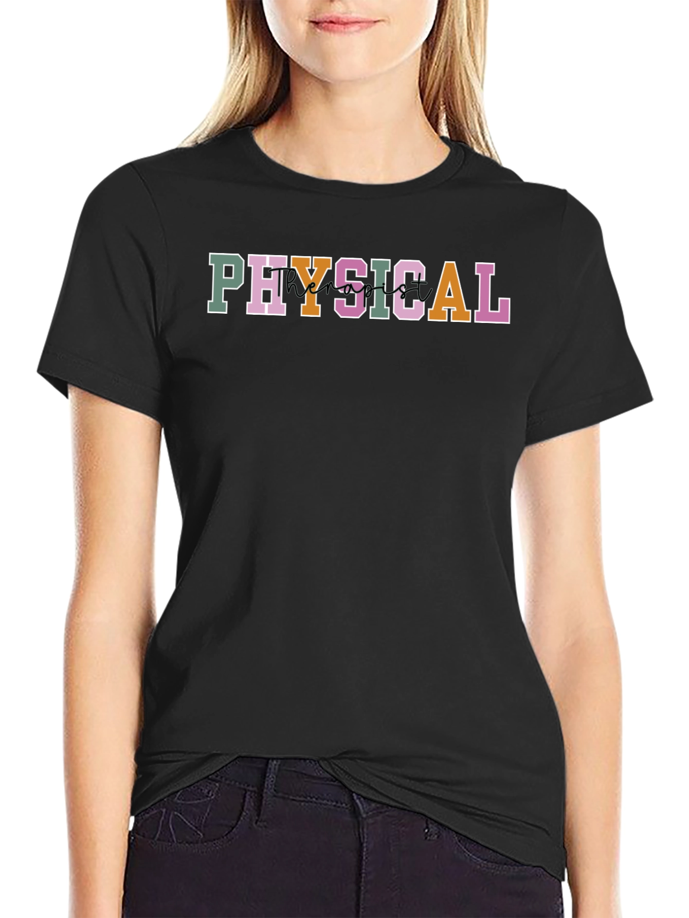 Black Physical Therapy T-Shirt view 2