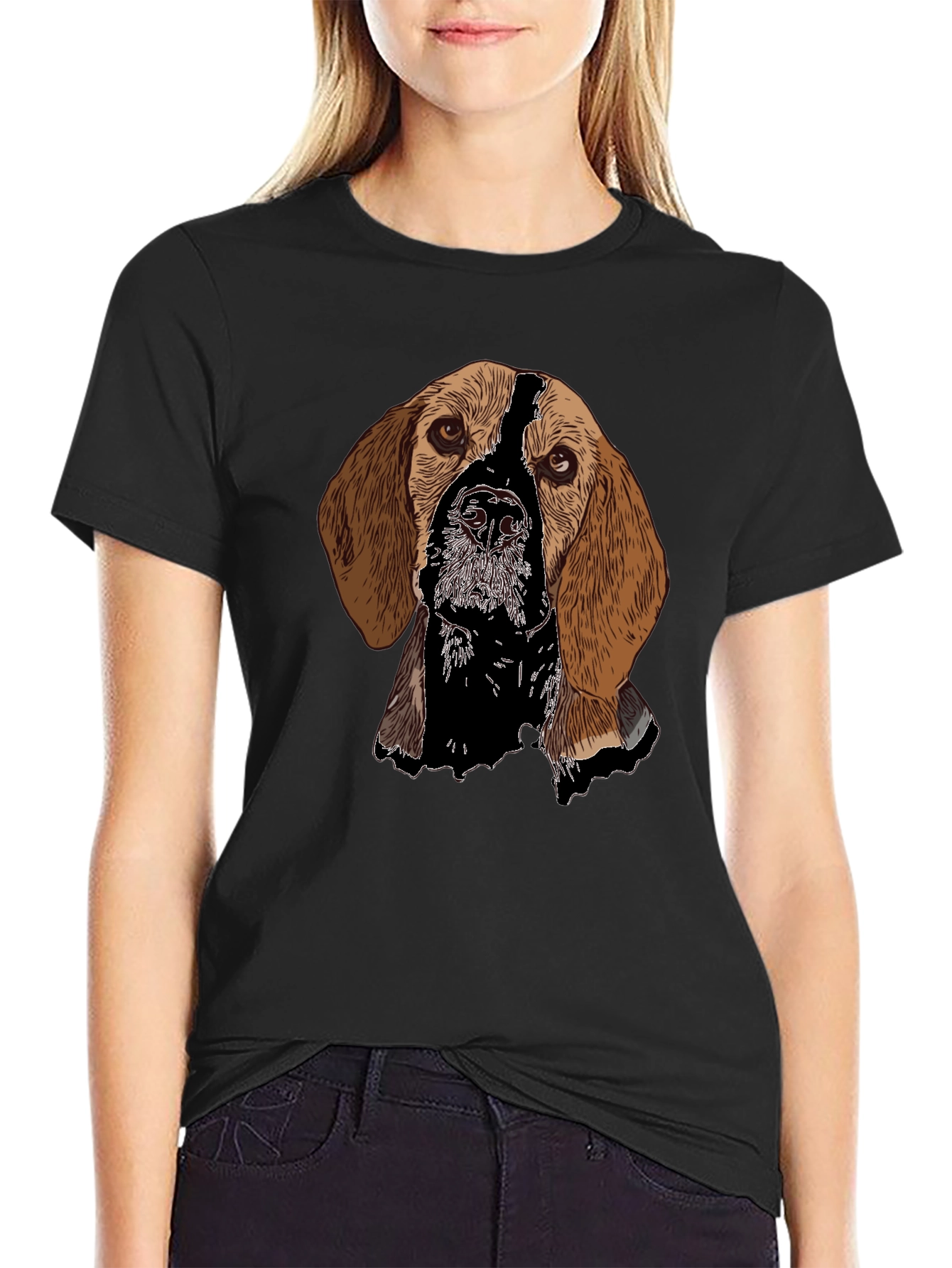 Black Dog Breed Graphic Black T-Shirt view 2