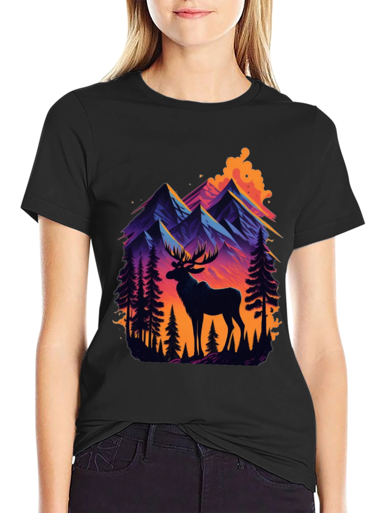 Black Mountain Moose Graphic Tee - Nature Inspired Style view 2