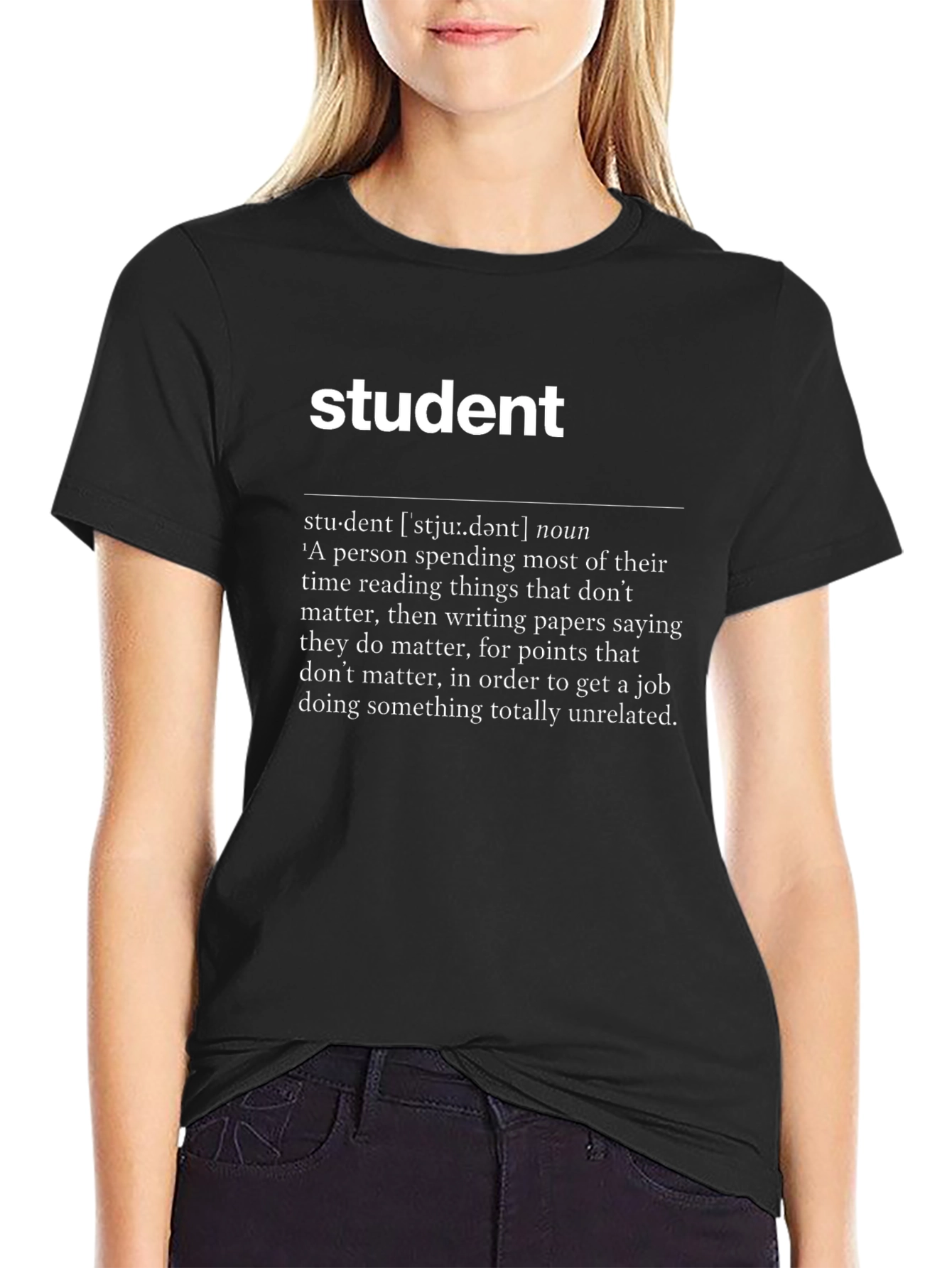 Black Student Definition Graphic T-Shirt view 2