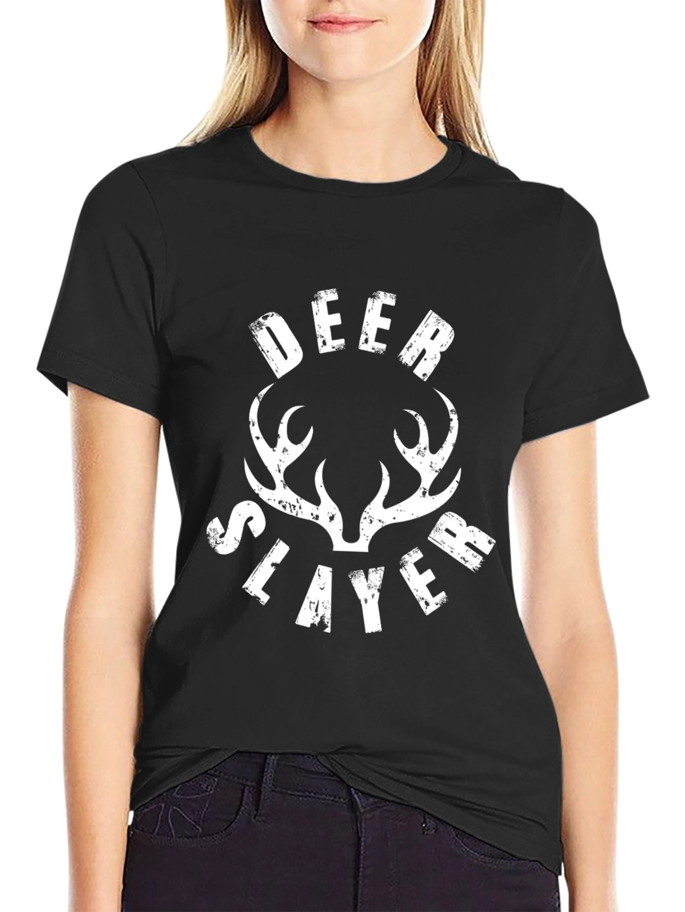 Black Deer Slayer Graphic Tee - Hunting T-Shirt view 2