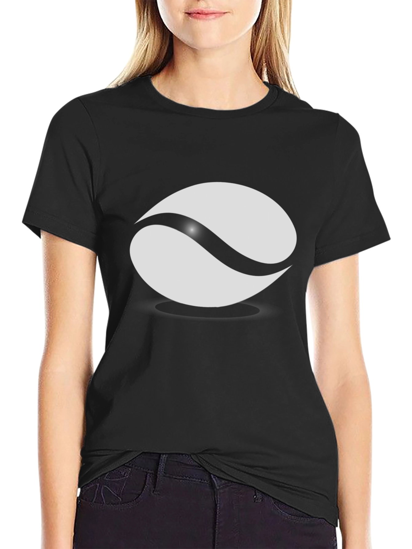 Black Black T-Shirt with Abstract Graphic view 2