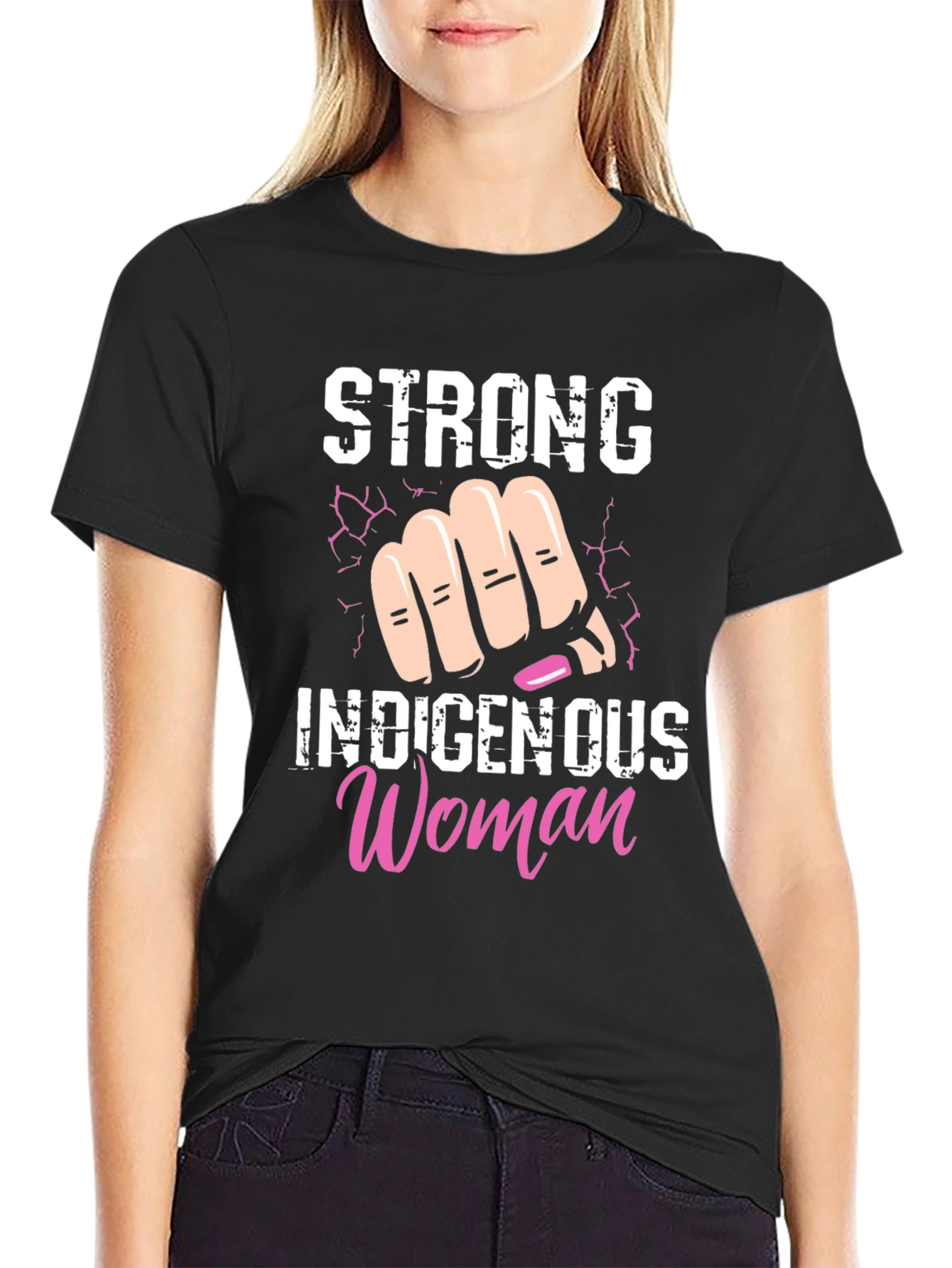 Black Strong Indigenous Woman T-Shirt view 2