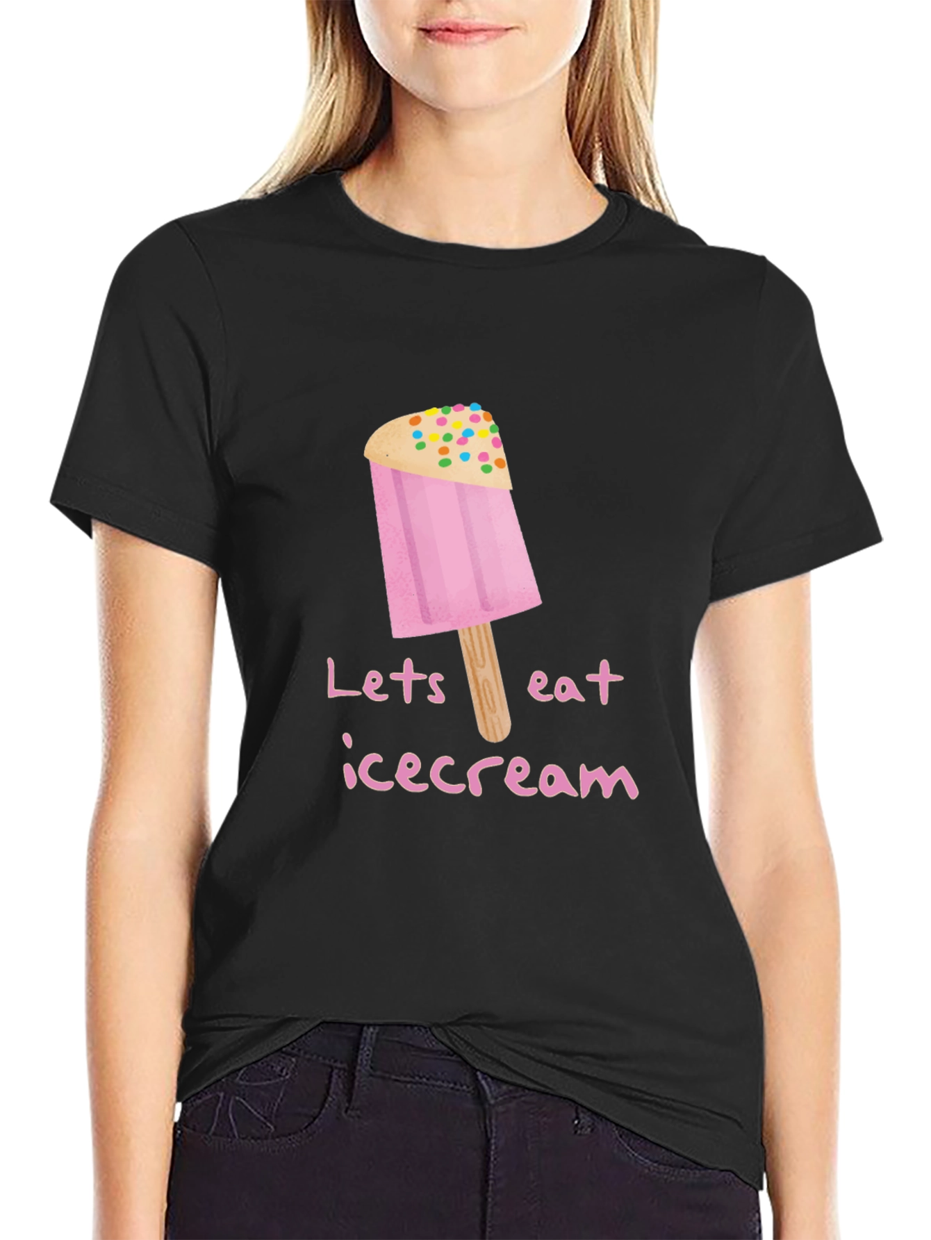 Black Ice Cream Popsicle Graphic Tee view 2