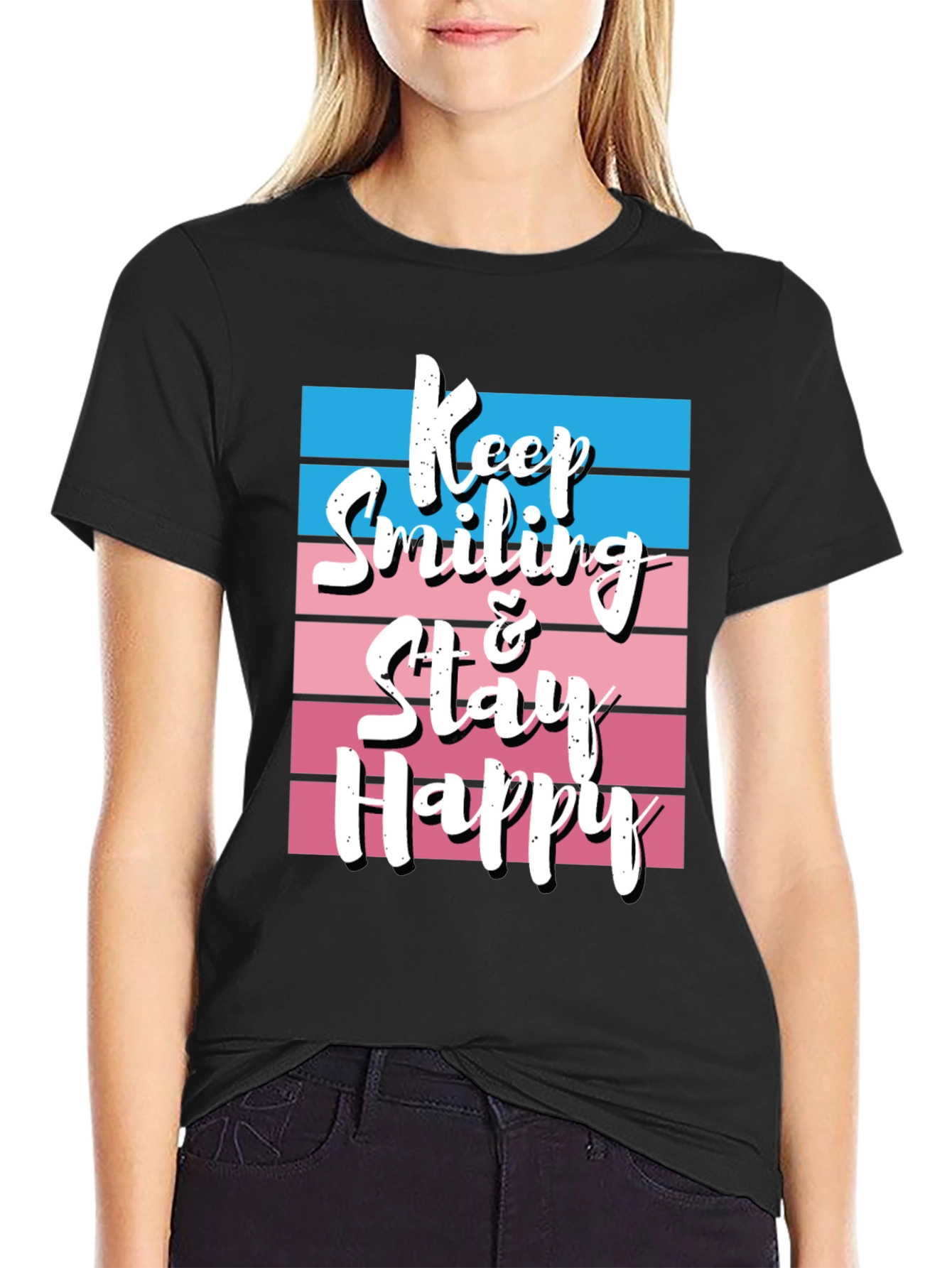 Black Keep Smiling T-Shirt view 2