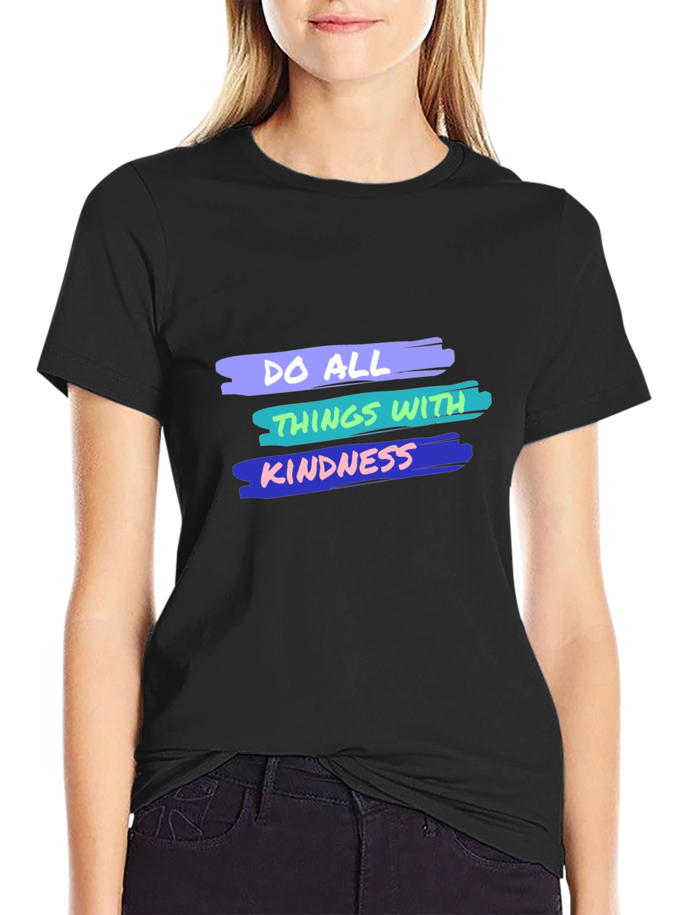 Black Kindness Graphic Tee - Unisex Casual T-Shirt view 2